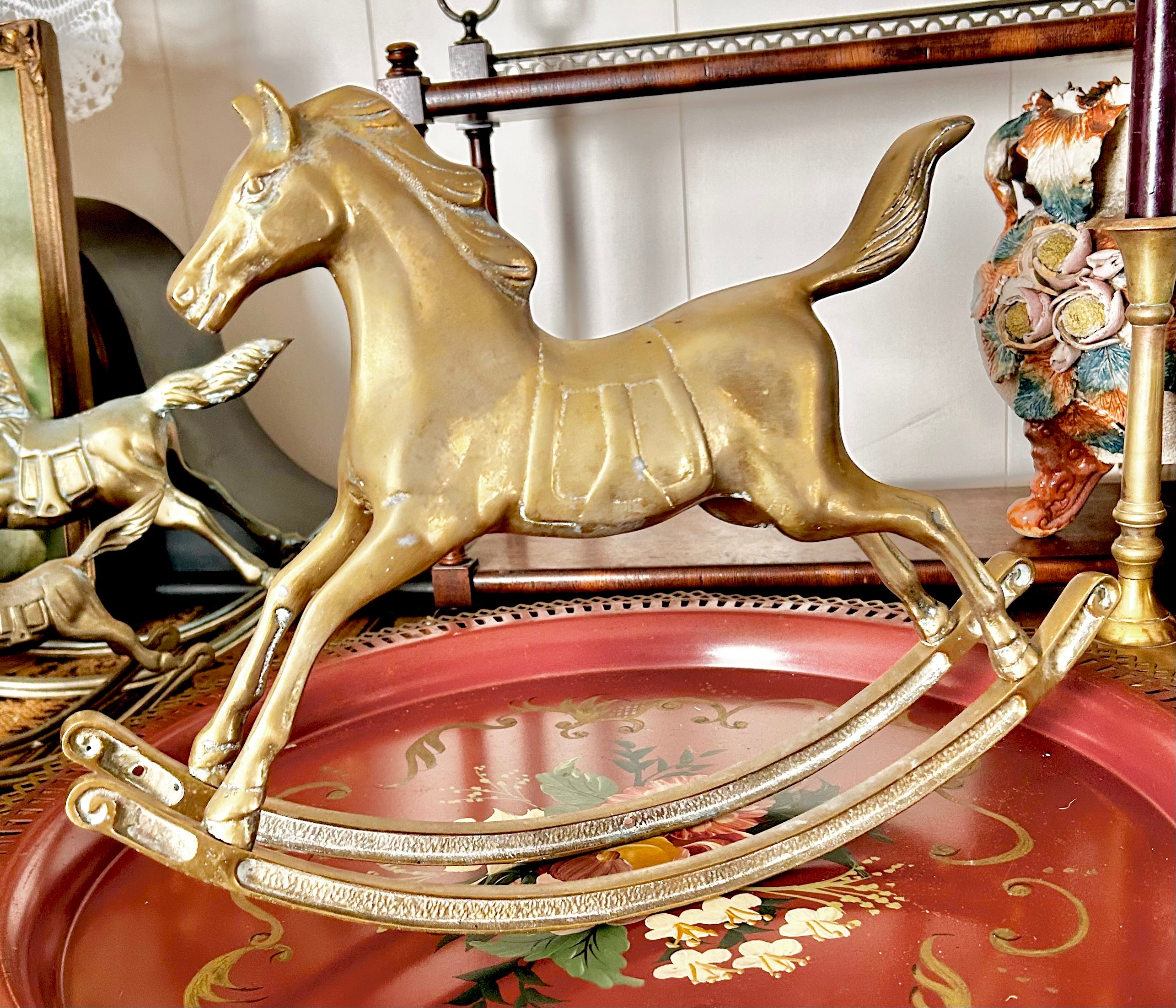 Vintage Solid Brass Rocking Horses