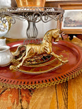 Vintage Solod Brass Rocking Horse