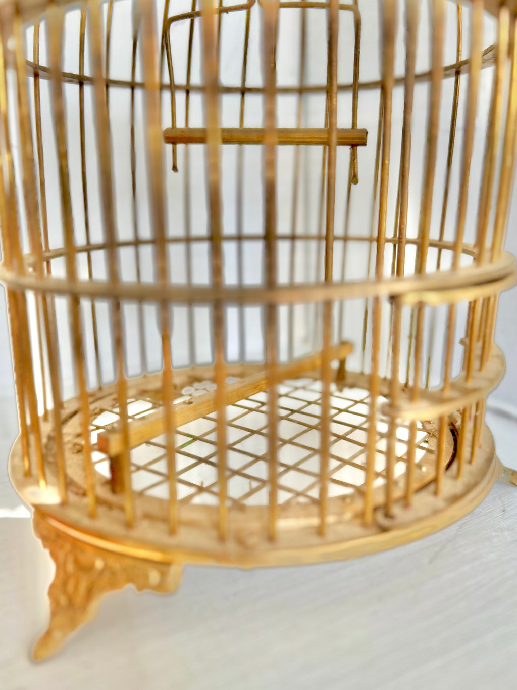 Vintage Solid Brass Bird Cage