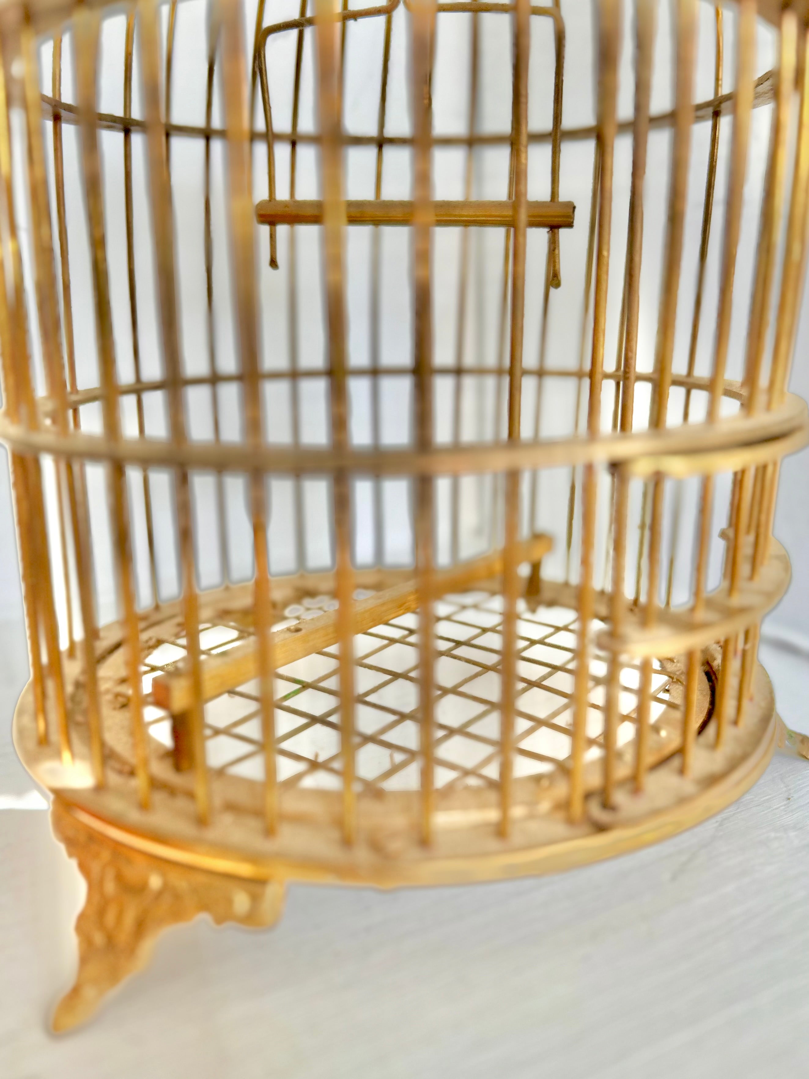 Vintage Solid Brass Bird Cage