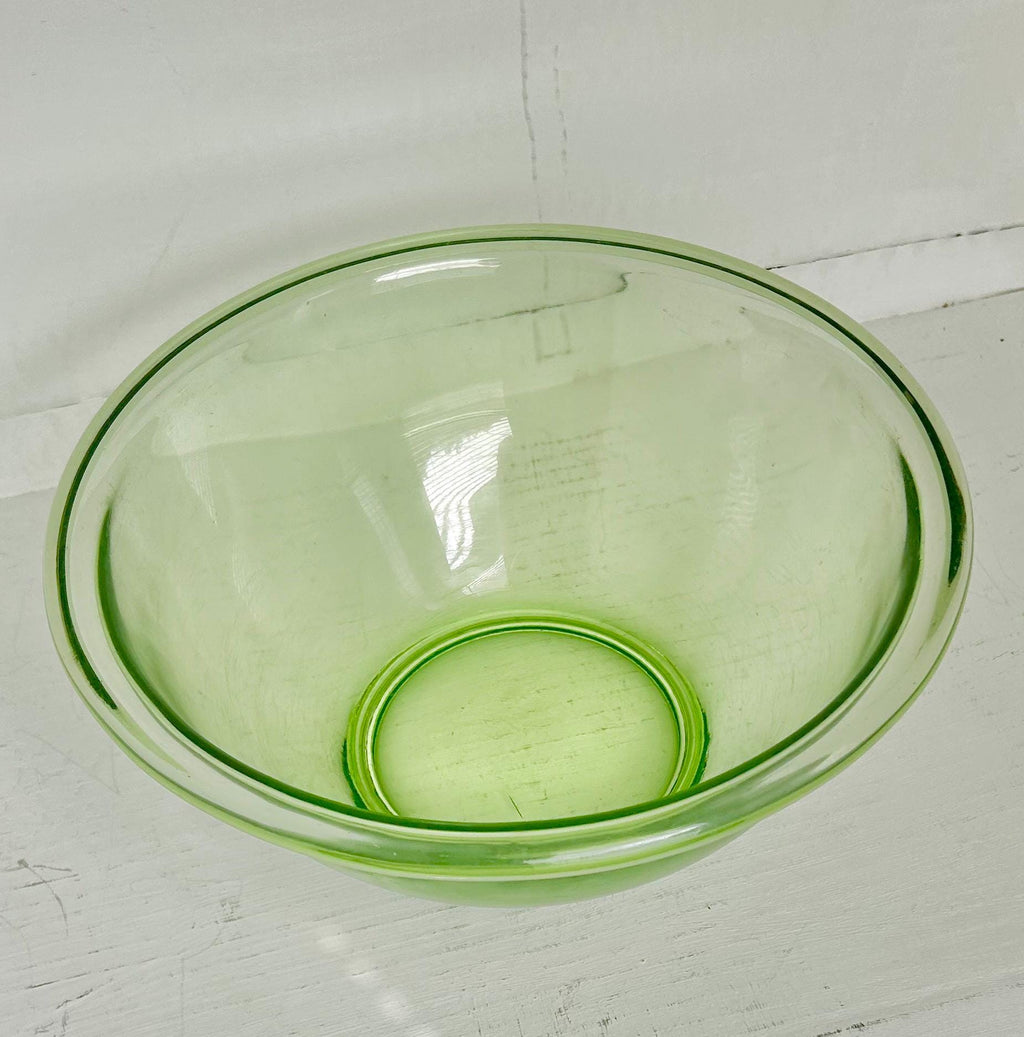 Vintage Uranium Glass Mixing / Serving Bowl by Hemingray Glass Co