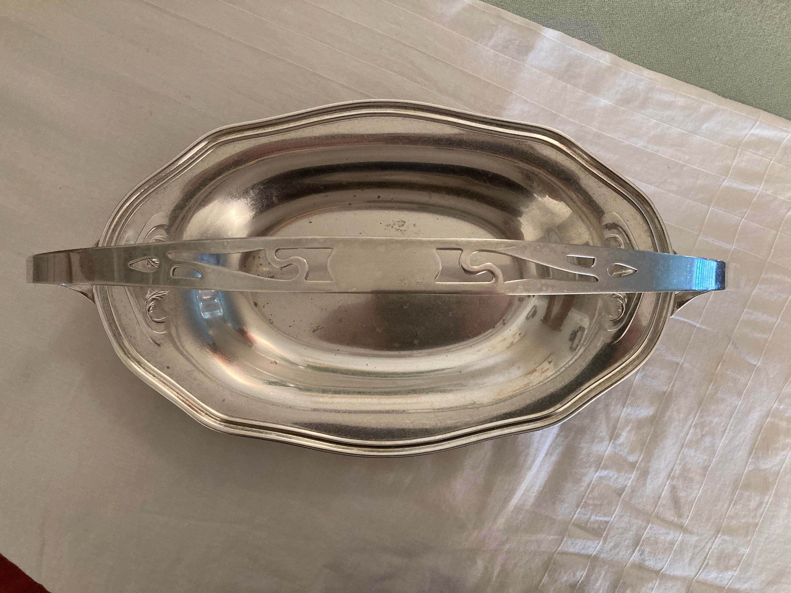 Vintage Silverplate - 13" Tray with Basket Handle, by MB Inc.
