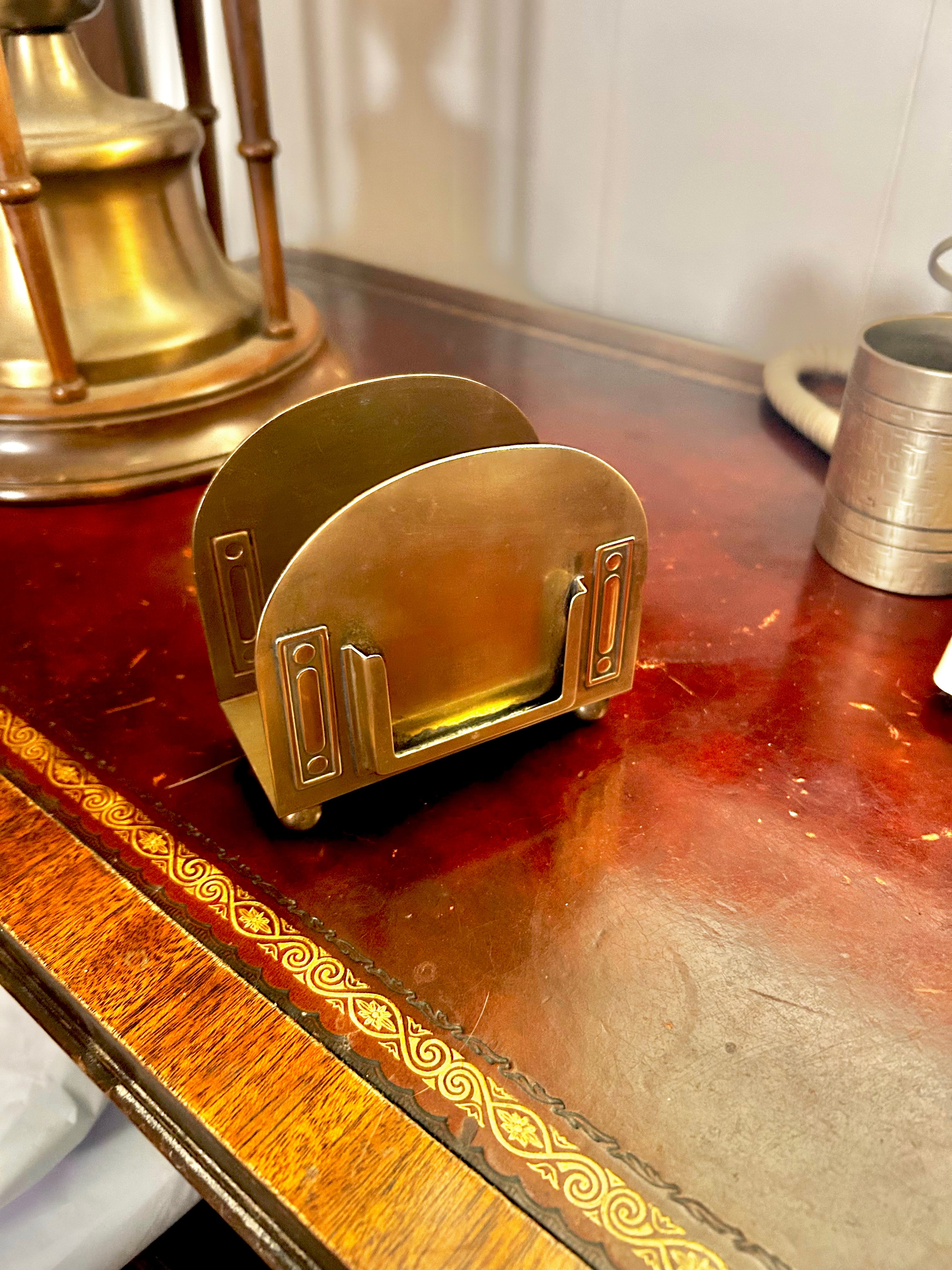 Antique Art Deco Bradley Hubbard Brass Letter Holder