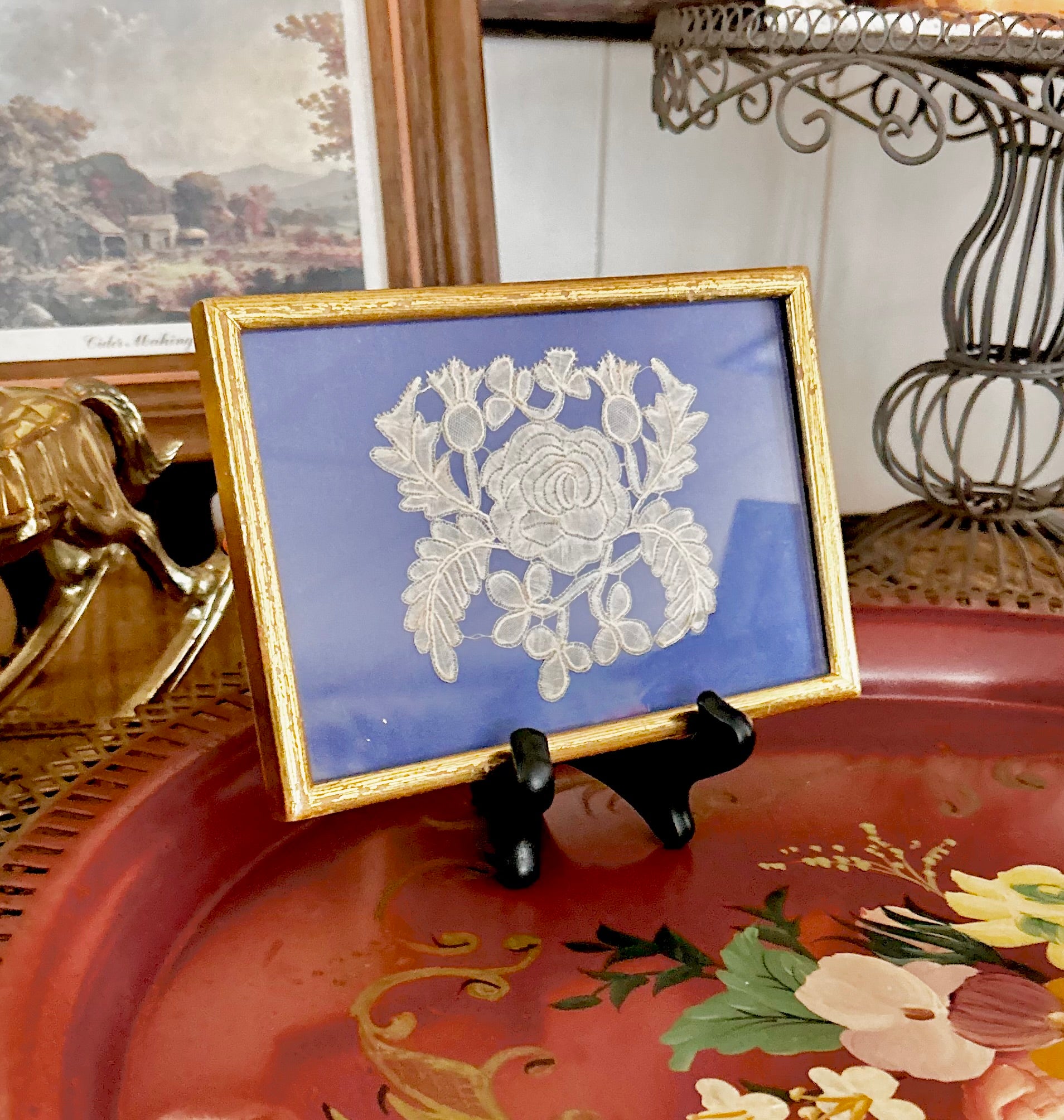 Small Vintage Framed Lace