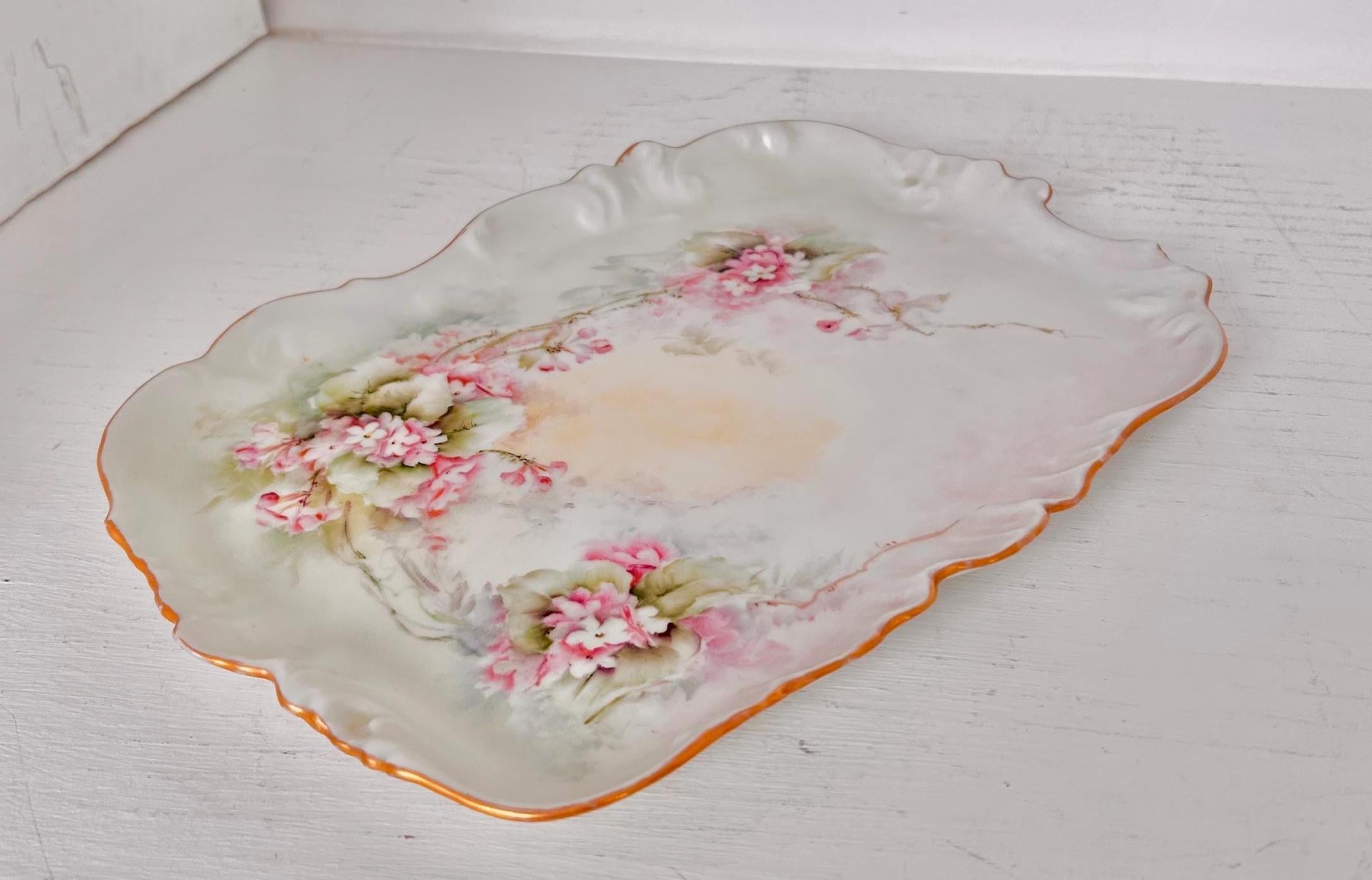 Antique Tressemann & Vogt Limoges Porcelain Vanity Tray