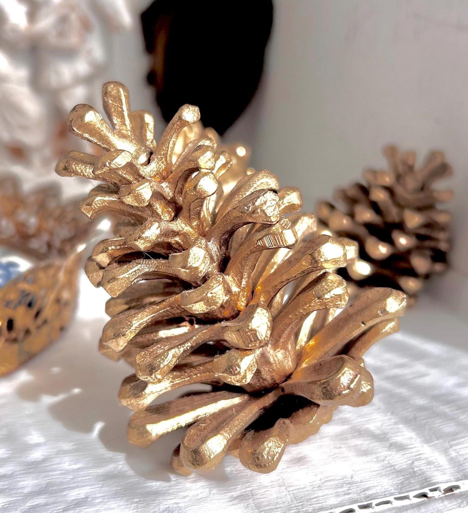 Vintage Solid Cast Brass Pinecones