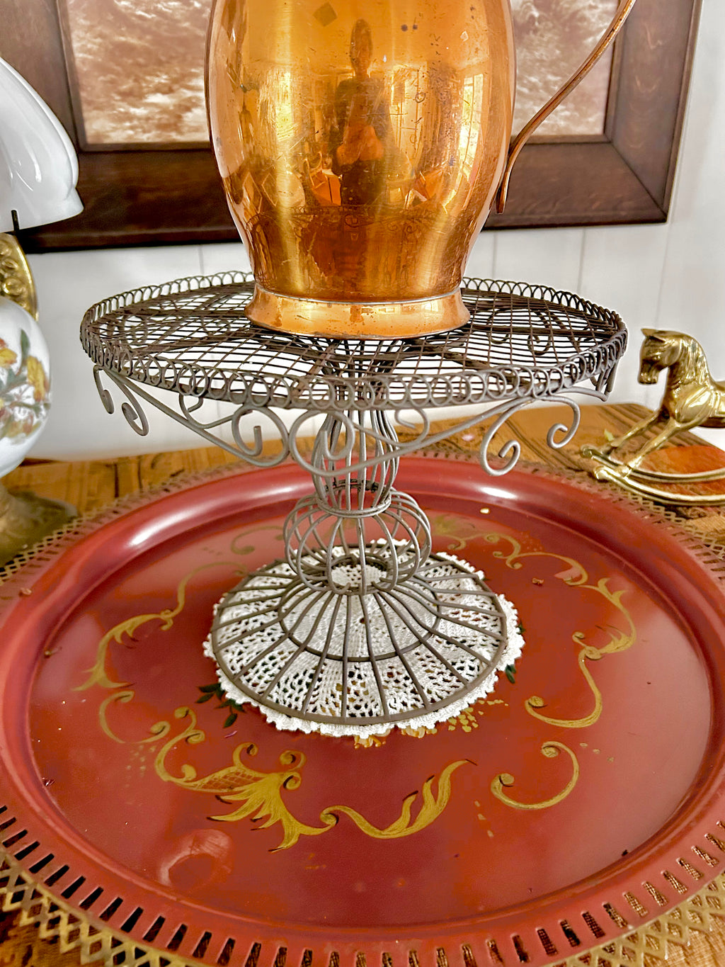 Vintage Metal Wire Cake Stand