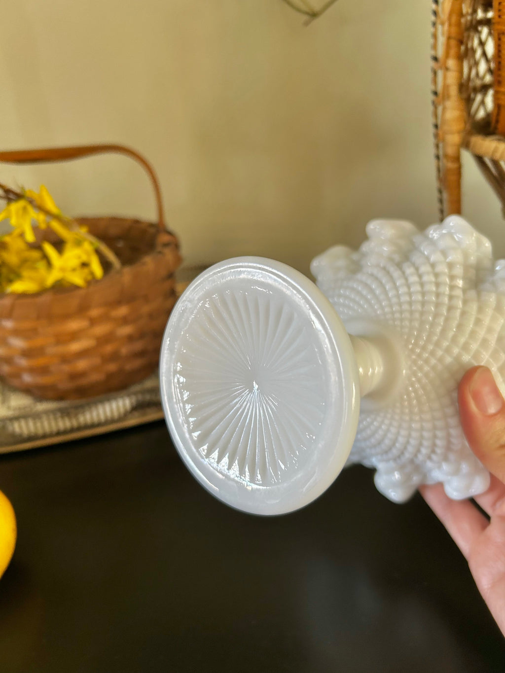 Vintage Milk Glass Compote by Westmoreland