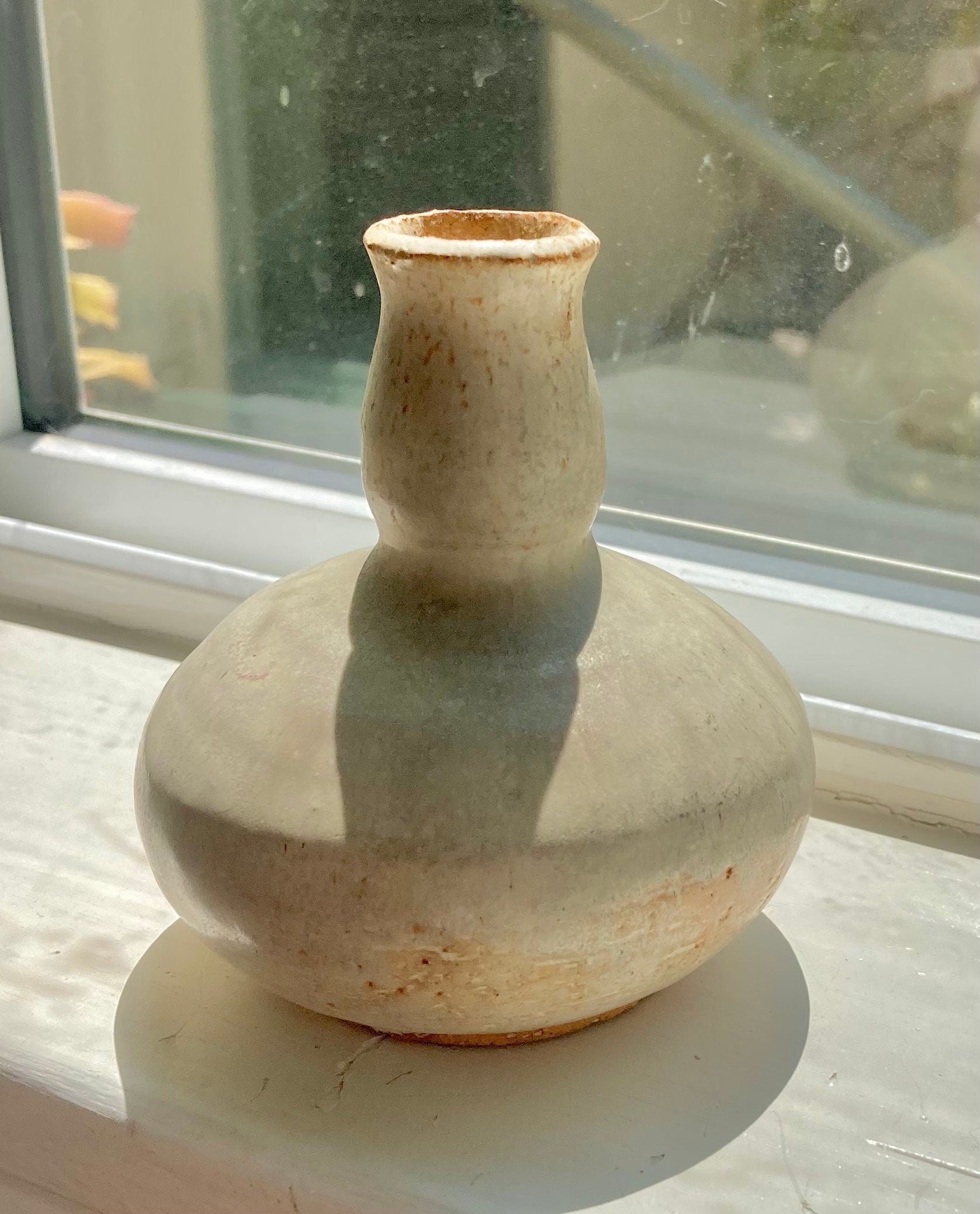 Mid Century Modern Hand Made Ceramics - Drip Glaze Olive Green Planter
