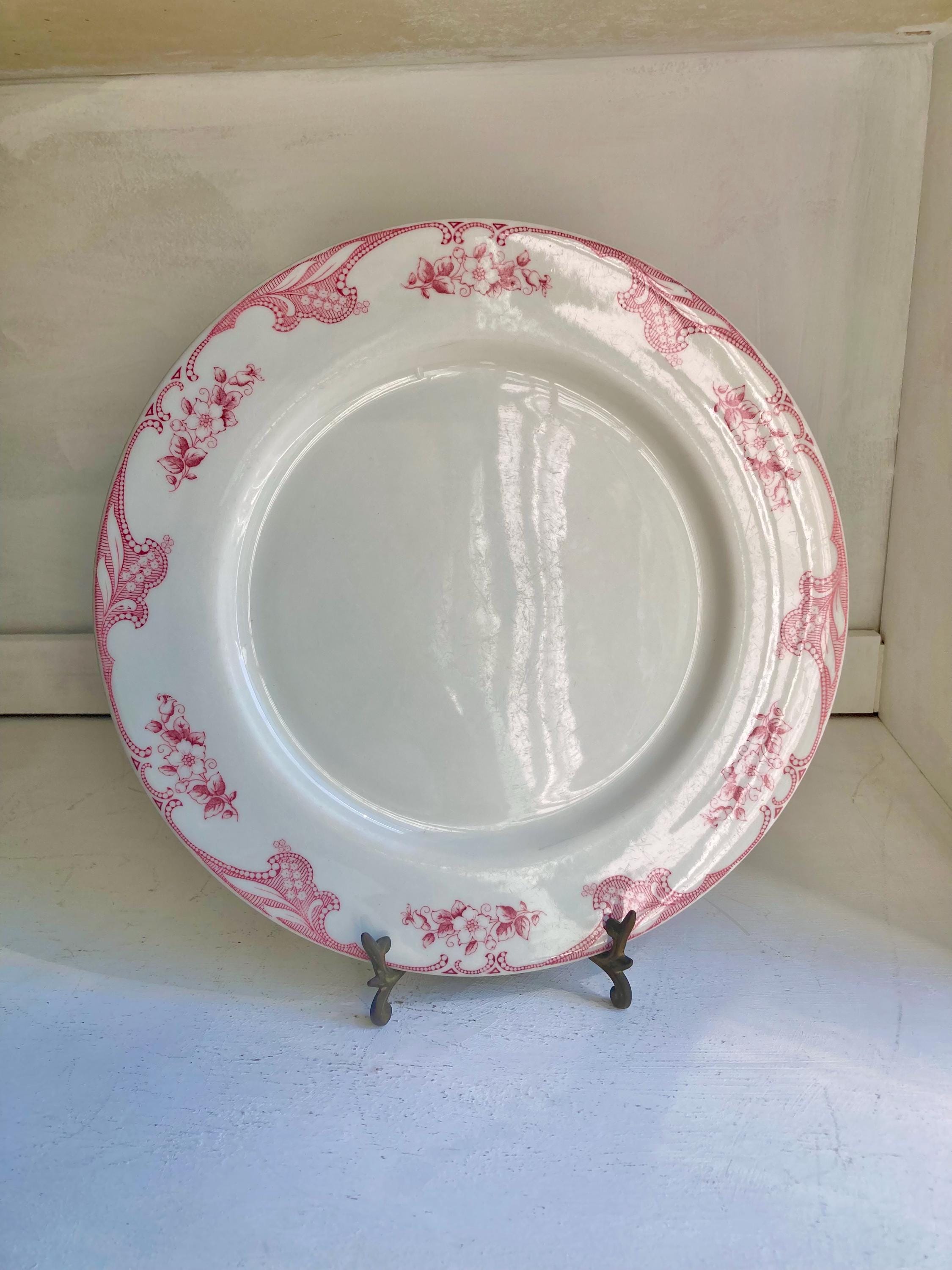 1950s Shenango China Platter: Vintage Inca Ware Pink Floral Rim (11-inch)