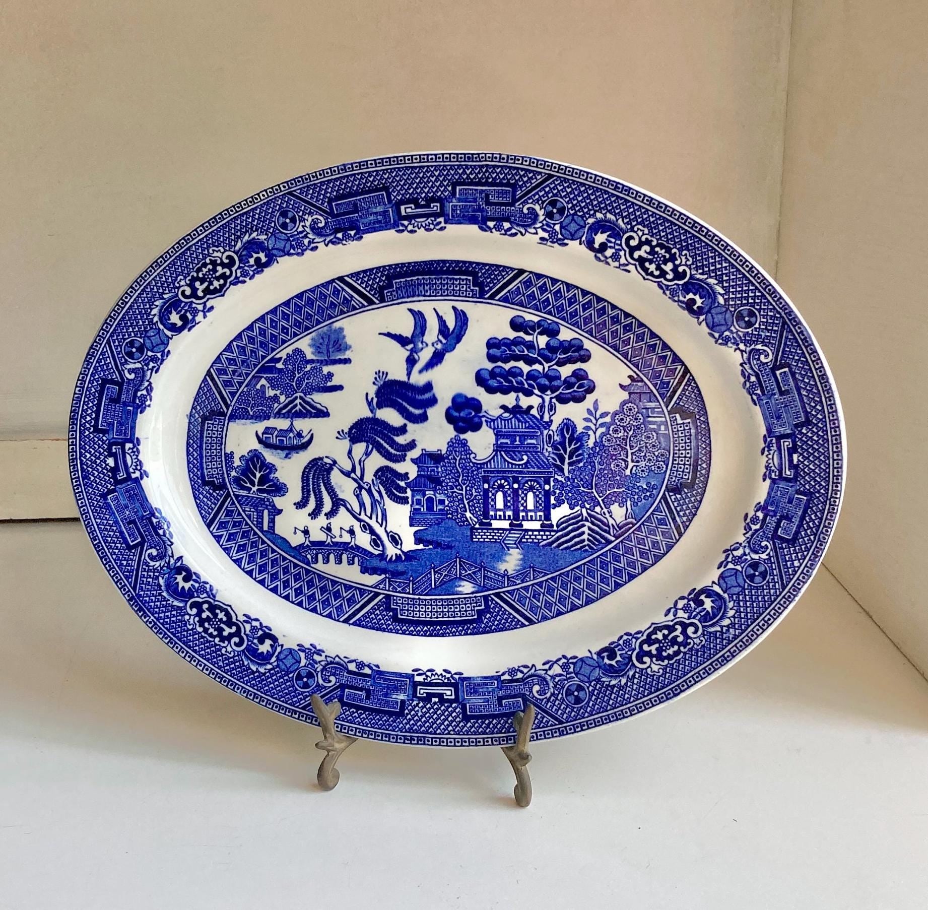 Vintage and Antique Classic Blue and White Fine China Large Plates: Choose from 5