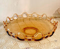 Fostoria Amber Glass 11" Console Bowl - Open Lace Edge Pattern #2320 - circa 1930