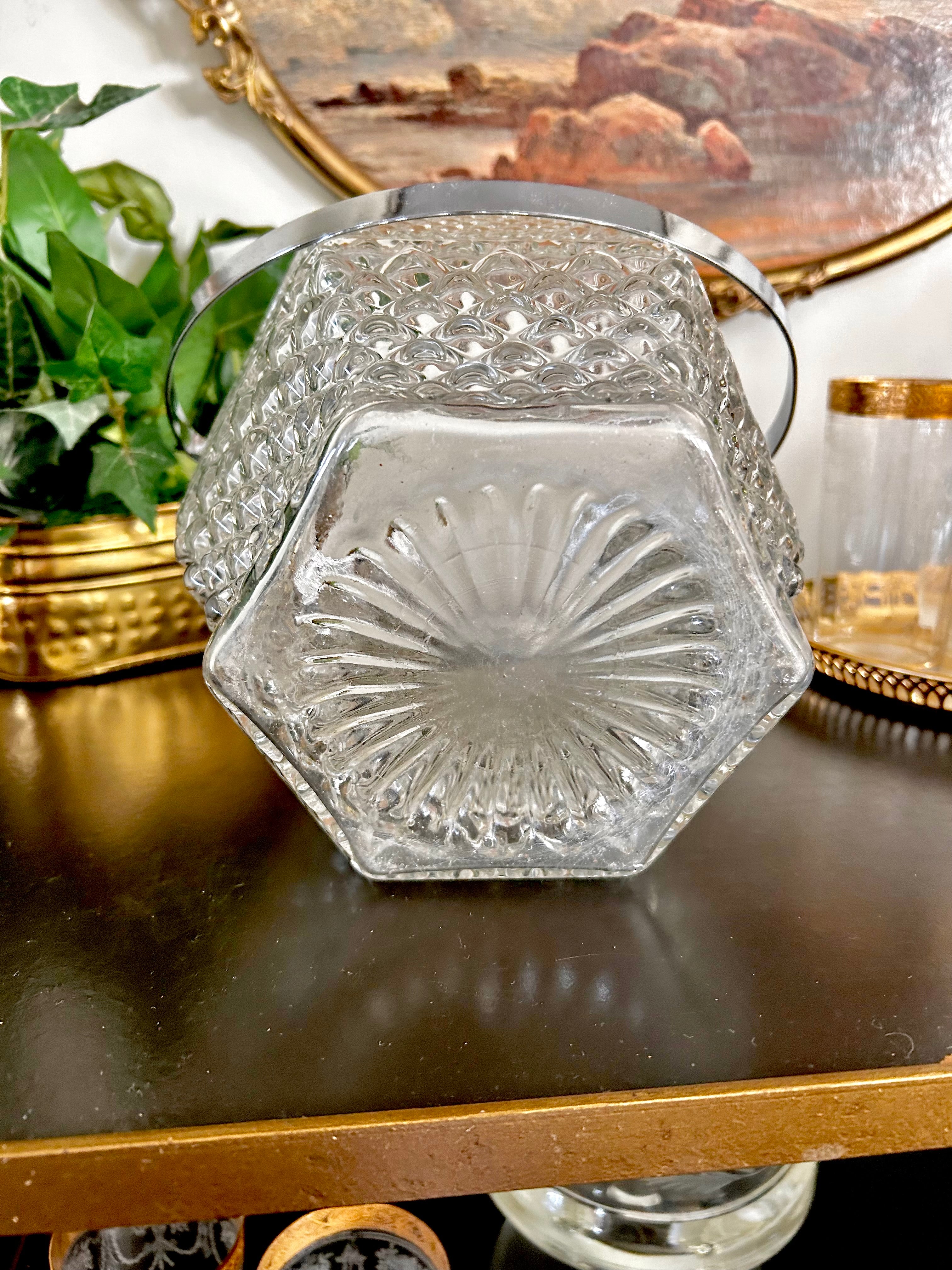 Vintage Glass Ice Bucket