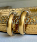 Vintage 1980s Two-Tone Half Hoop Earrings: Gold & Silver Tone