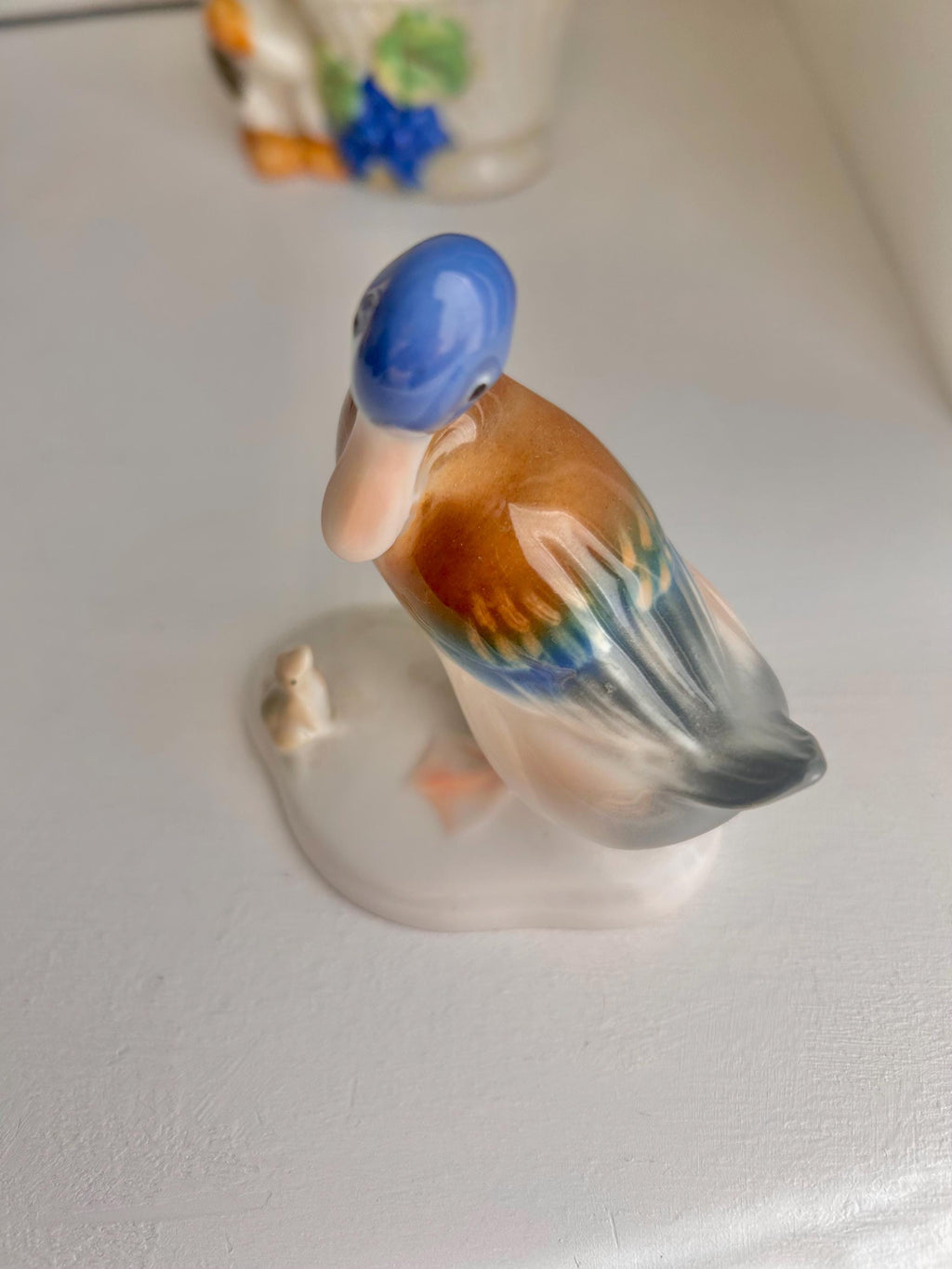 Metzler & Ortloff Vintage Duck and Frog Ceramic Figurine