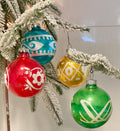Vintage Mercury Glass Christmas Bulb – Glitter Stencil Ornaments