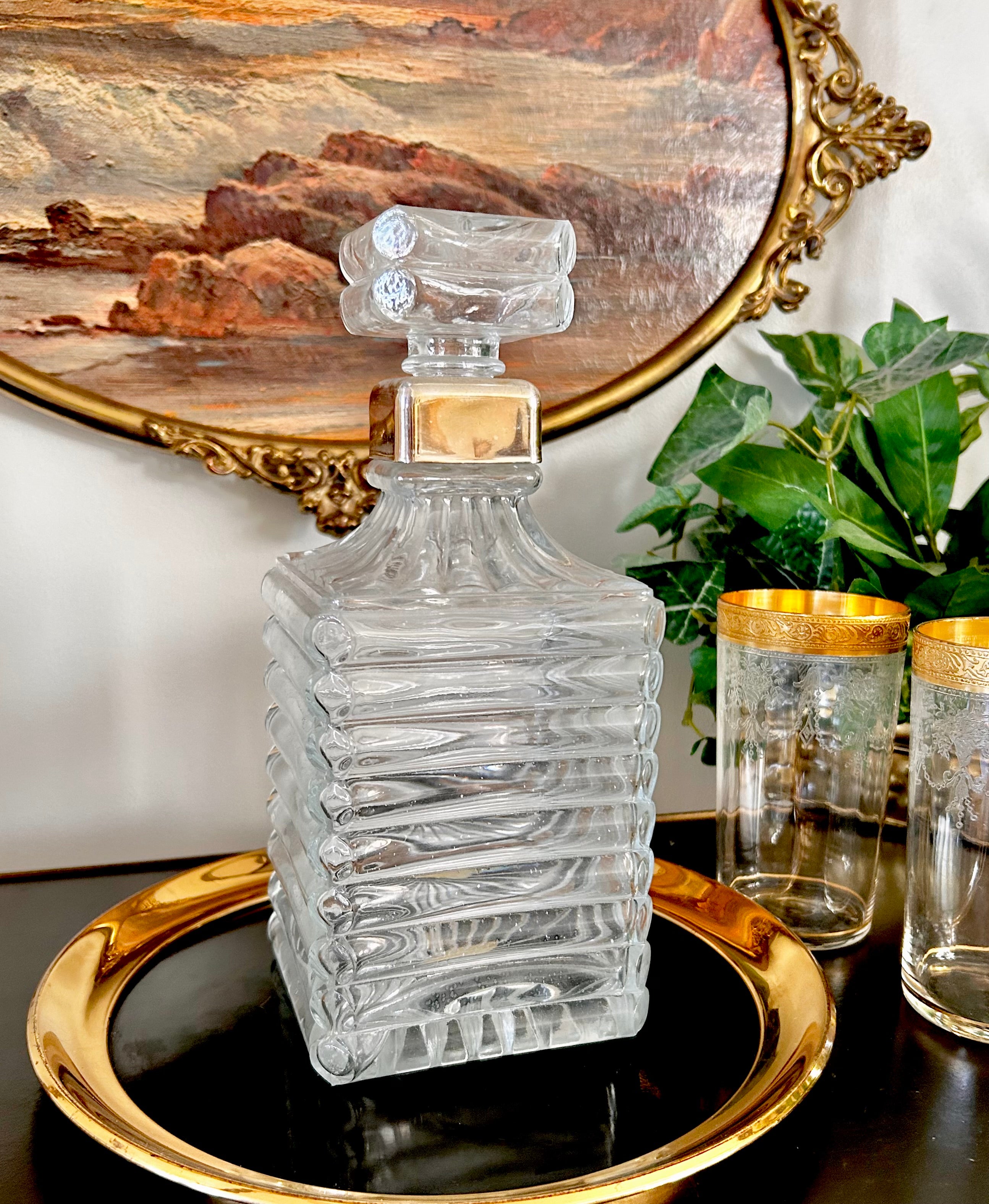 Vintage Italian Square Cut Liquor Bottle