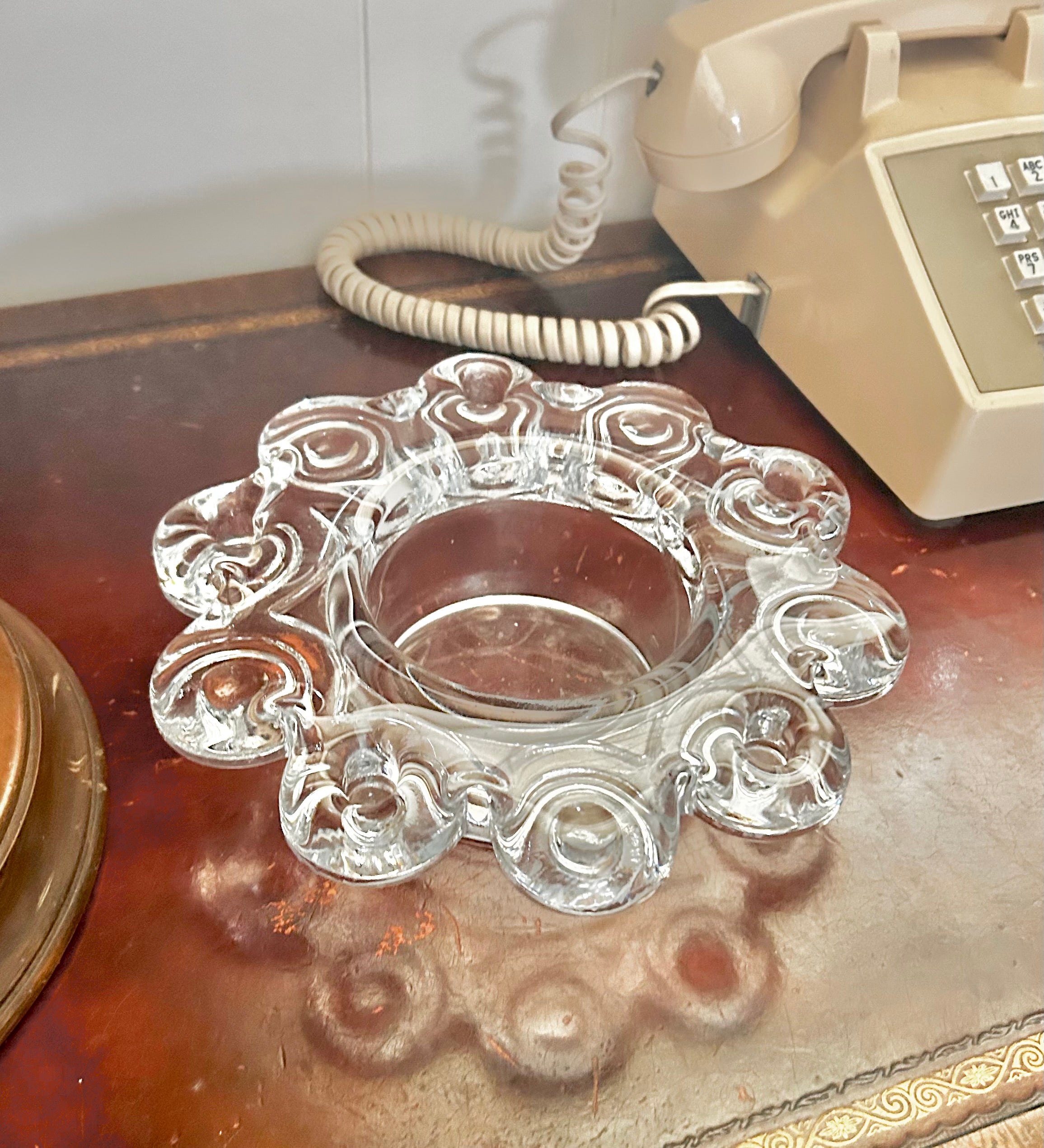 Mid-century Nybro Glass Candleholder