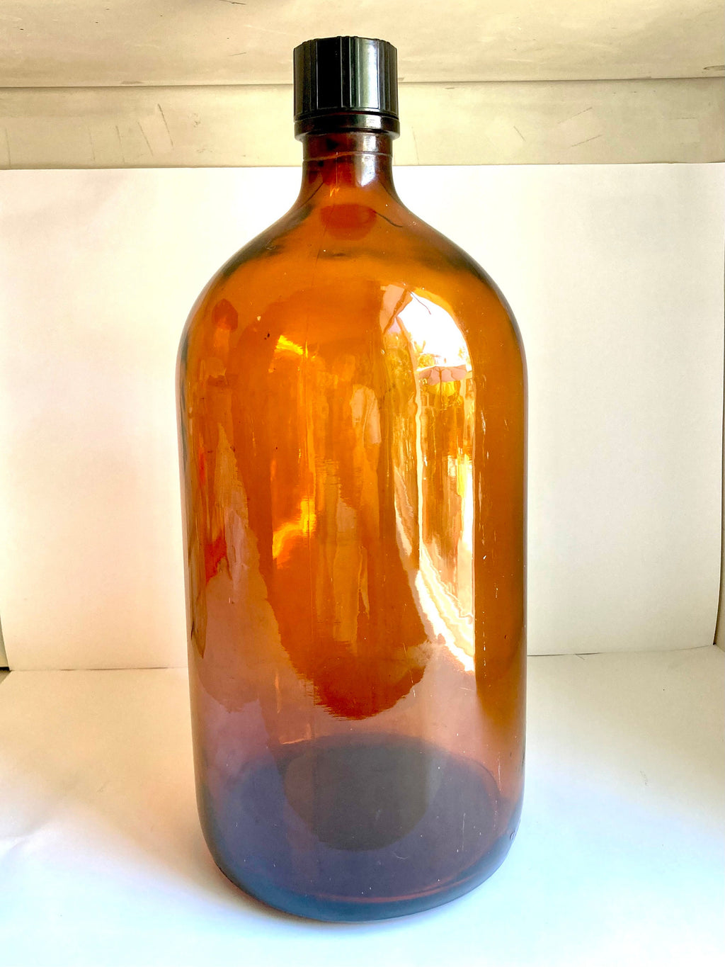 Vintage DURAGLAS Amber Brown Apothecary Bottle: 1-Gallon Glass Jug