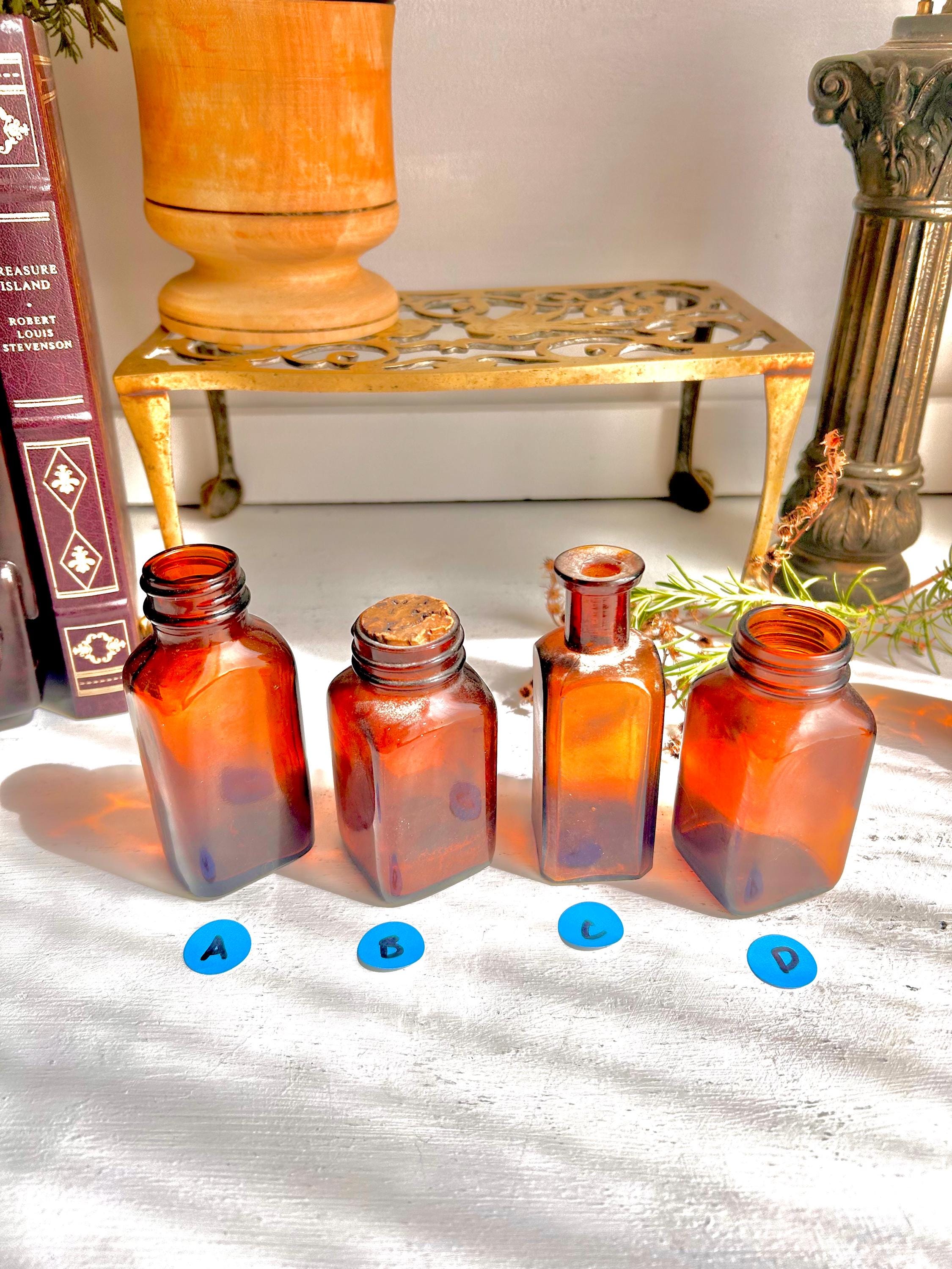 Vintage Amber Apothecary Bottles: Collectible Brown Glass, Choose Your Bottle