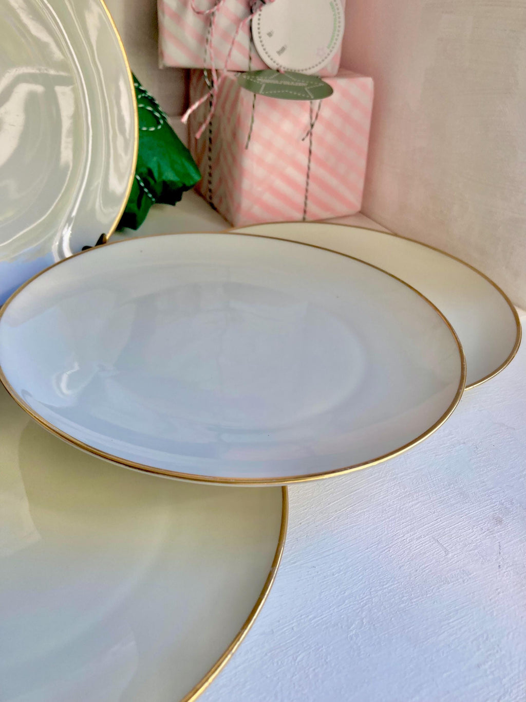 Vintage Rosenthal Bavarian China Platter: Gold Rose Garland Trim