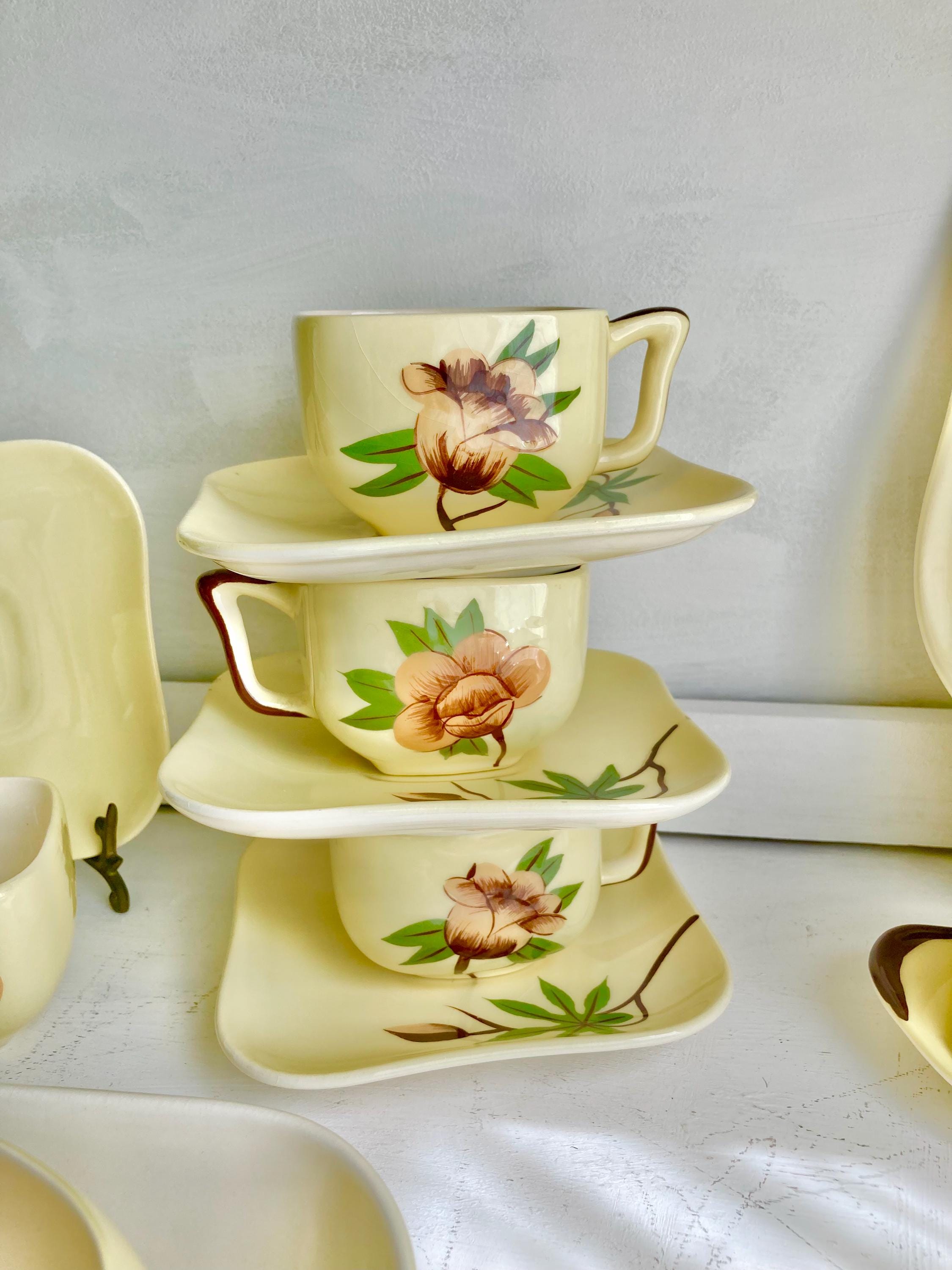 Vintage Weil Ware Yellow Rose Ceramic Dining Pieces - Mid-Century Chinaware CHOICE