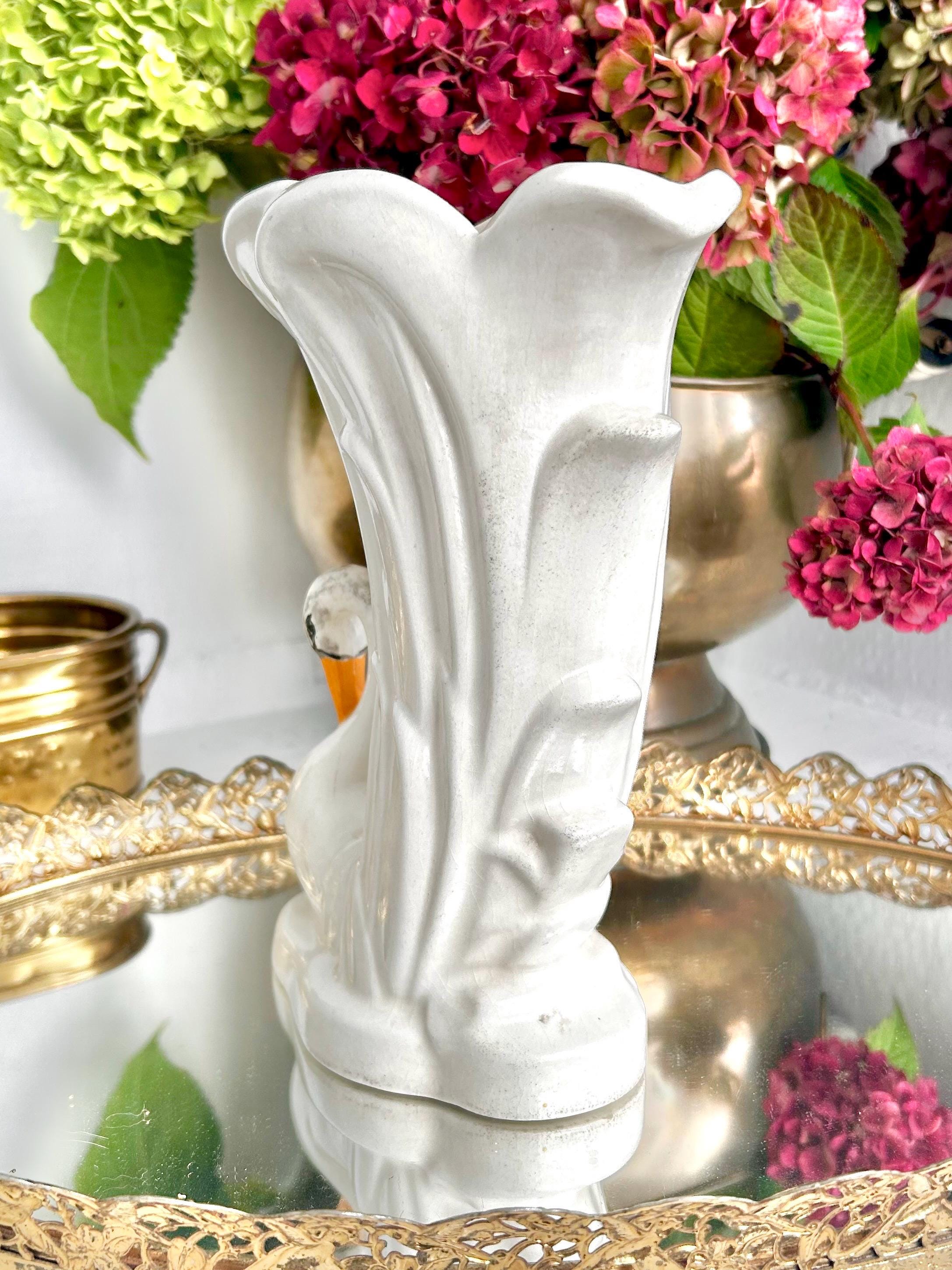 Vintage Ceramic Swan Vase by Stephen F. Austin