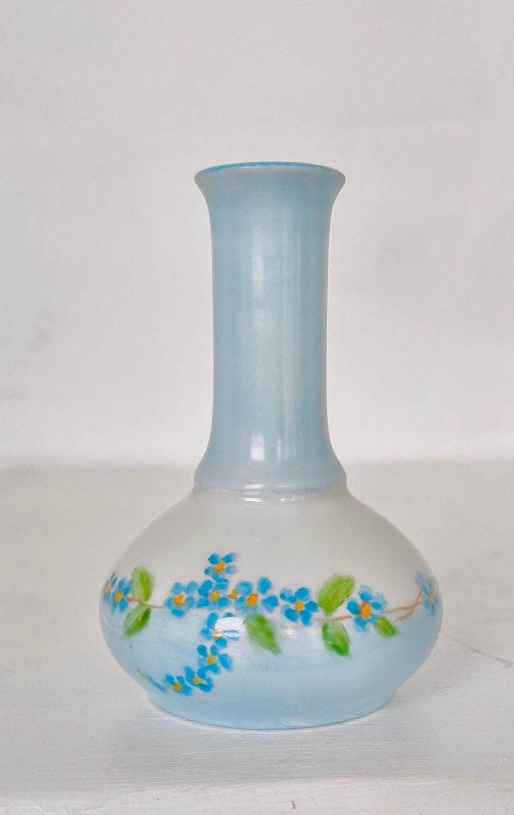 Antique Bud Vase with Handpainted Blue Forget-me-nots by Oscar & Edgar Gutherz, Austria