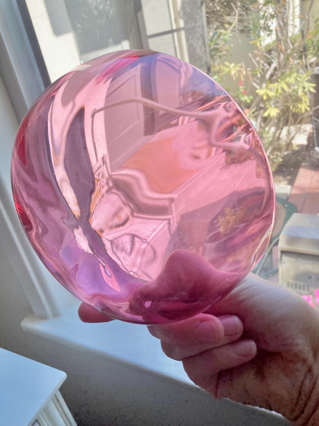 Pair of Antique Victorian Optic Blown Glass Textured Cranberry Pink Bowls - Set of 2