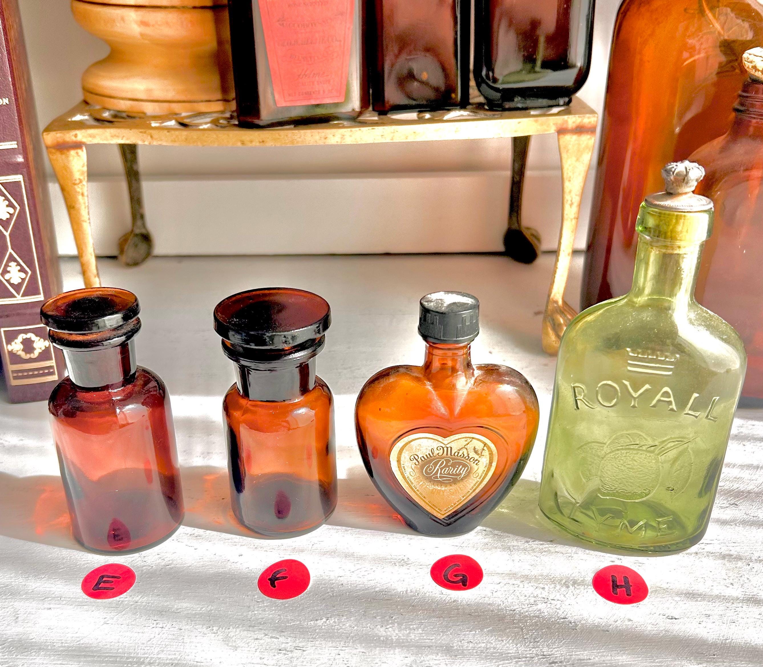 Vintage Amber Apothecary Bottle: Collectible Brown Glass, Choose Your Style