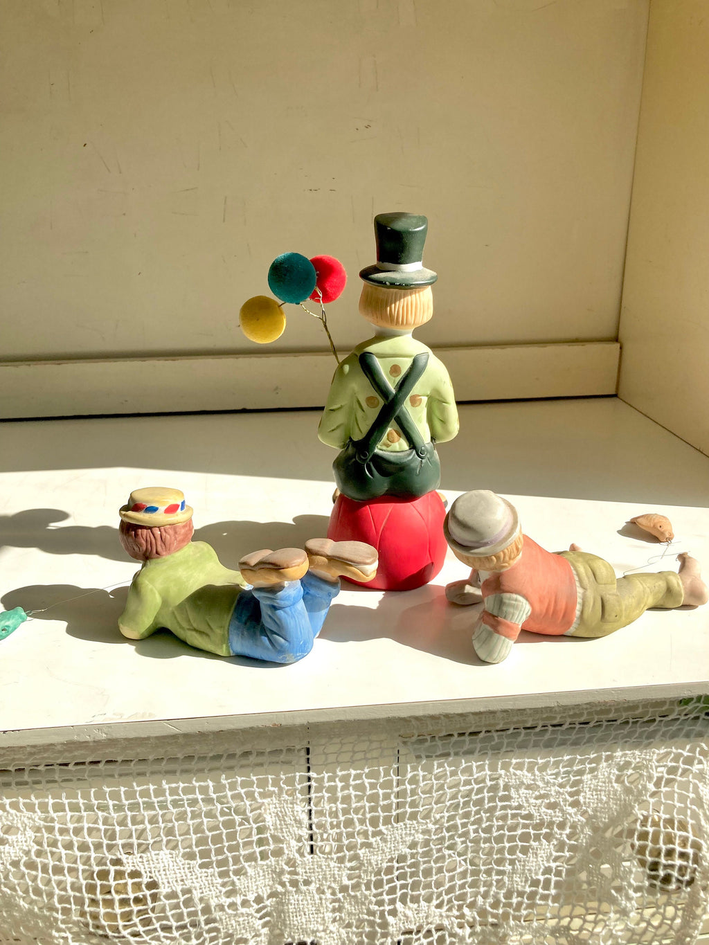 1980s Porcelain Hand Painted Clown Figurines - Taiwan - CHOOSE from three