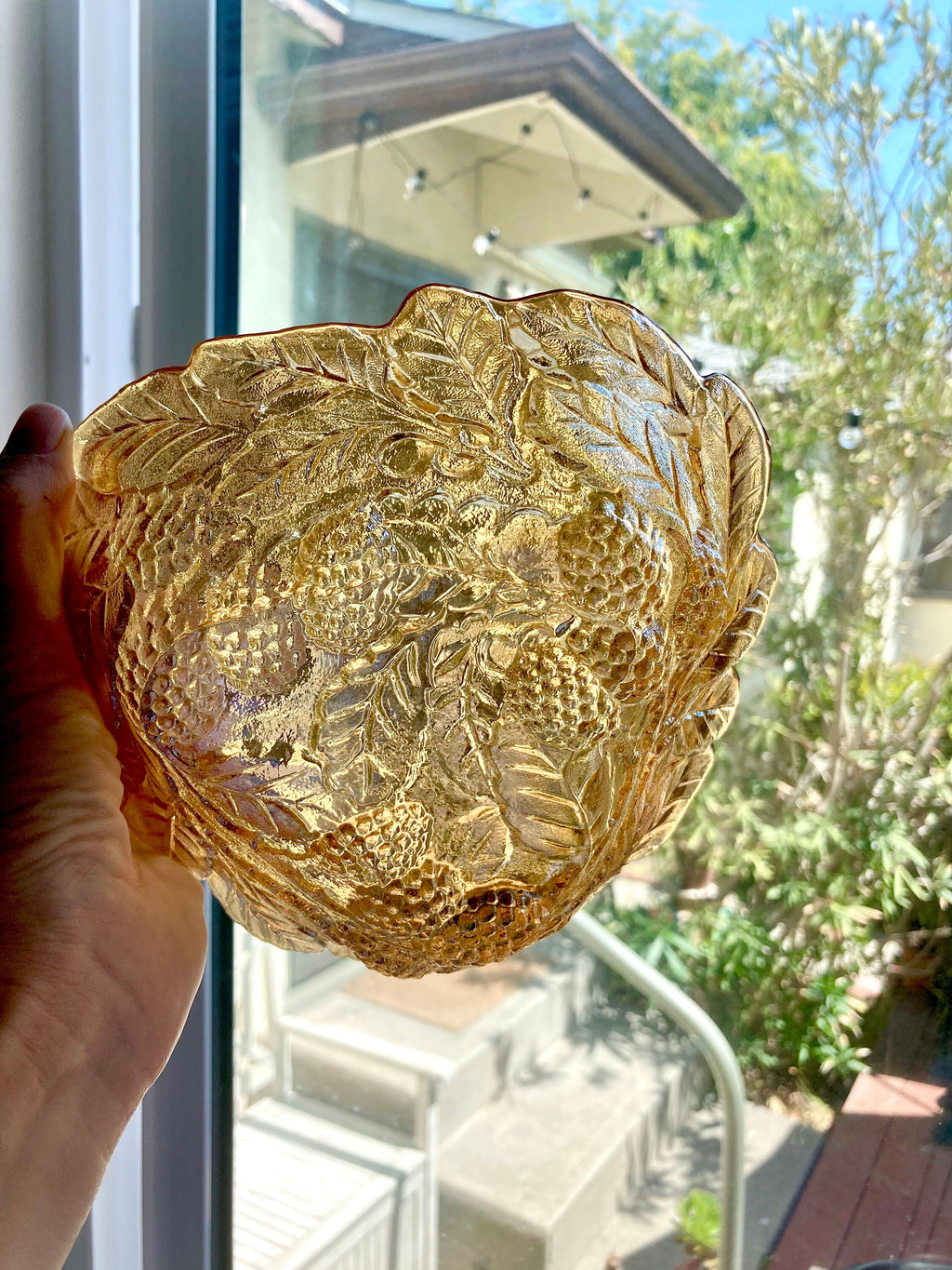 Vintage Marigold Carnival Glass Berry Dish - Indiana Glass Company