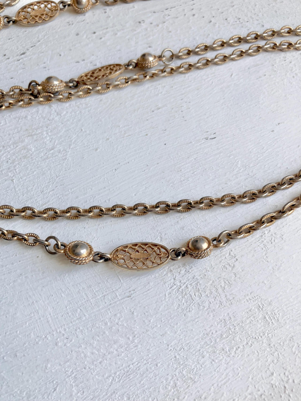 Vintage Gold Tone Necklace: Sarah Coventry Mushroom Pendant or Long Filigree Chain