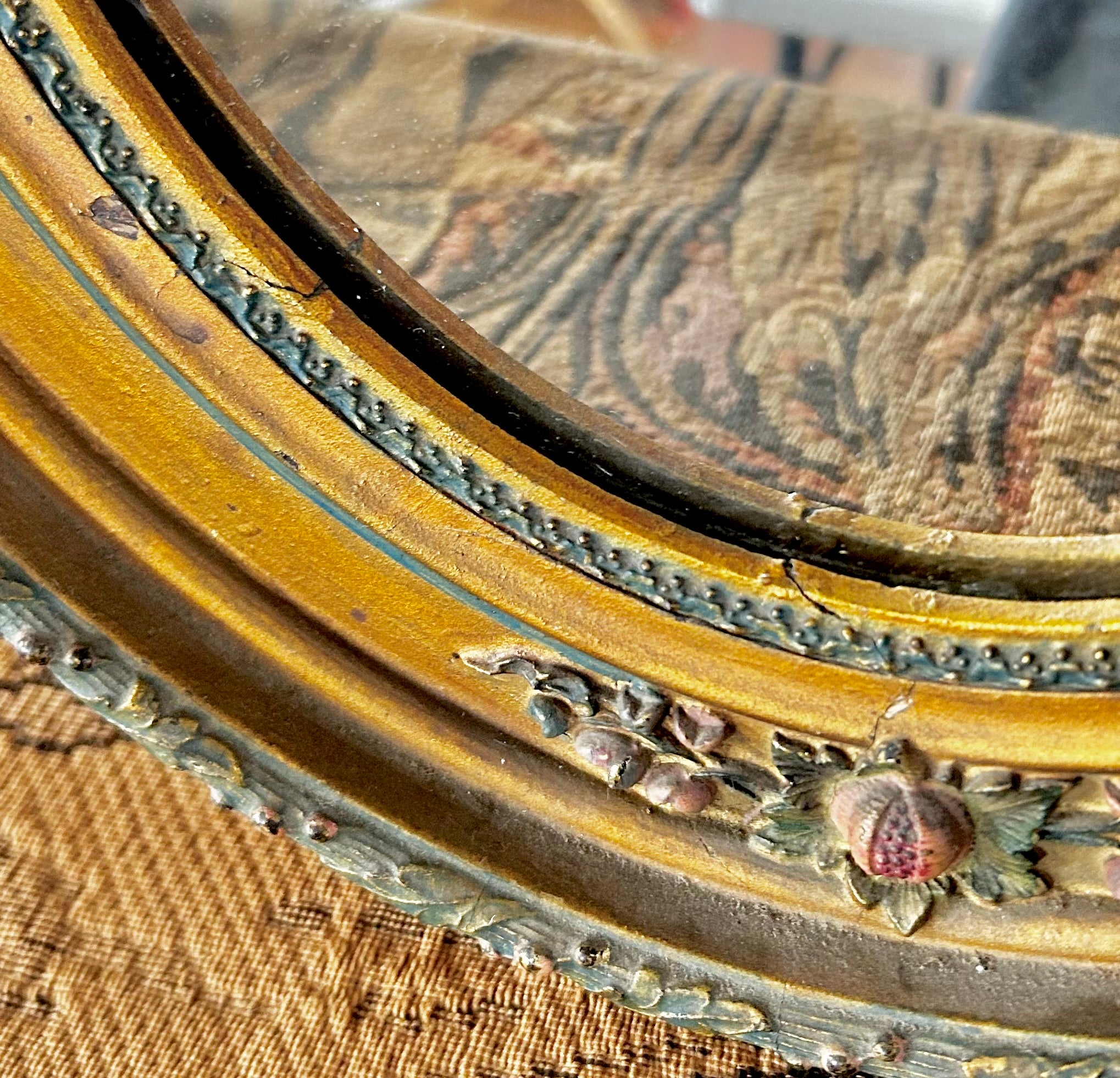 Antique Ornate Oval Mirror