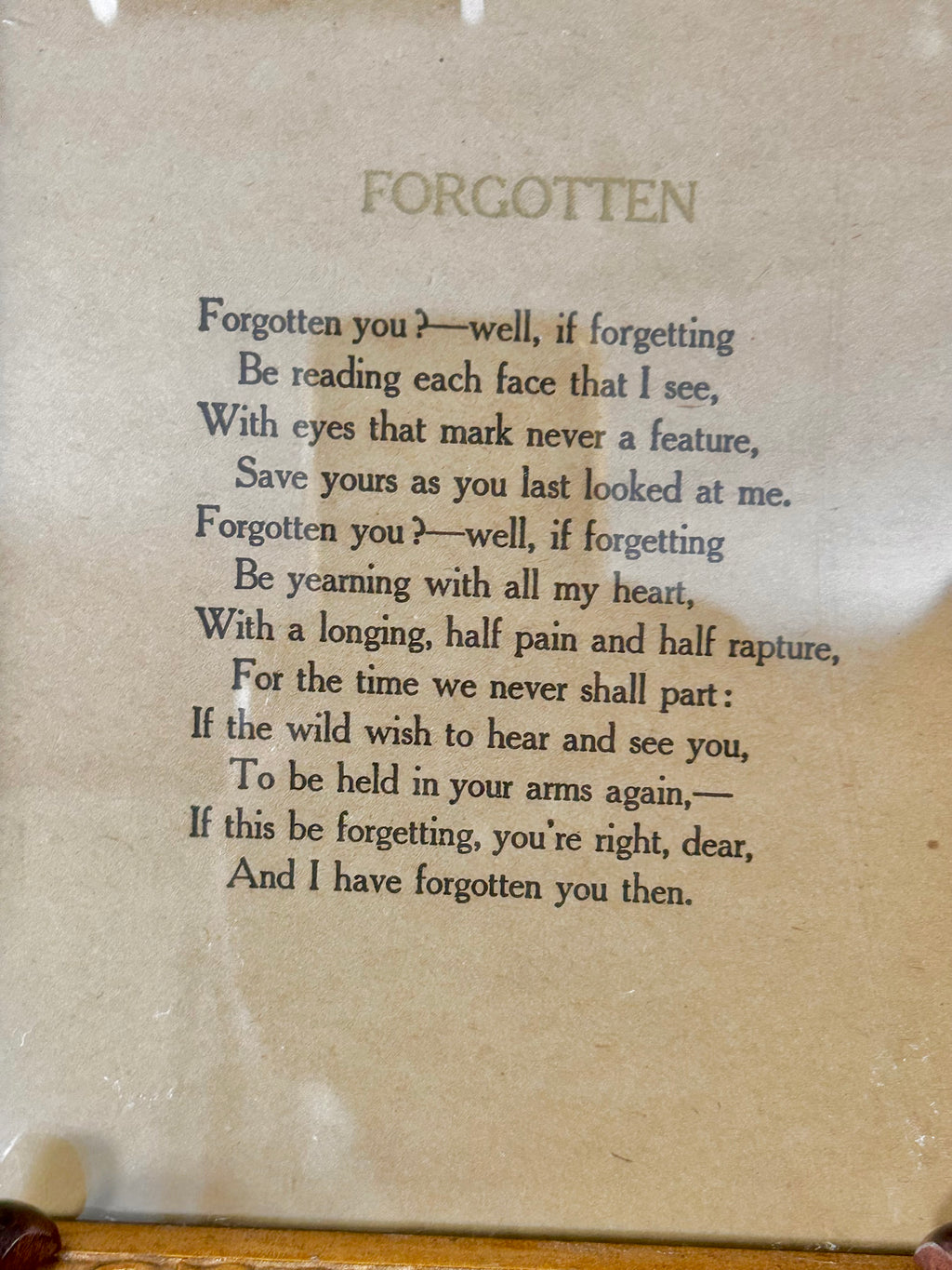 Vintage Framed Poem