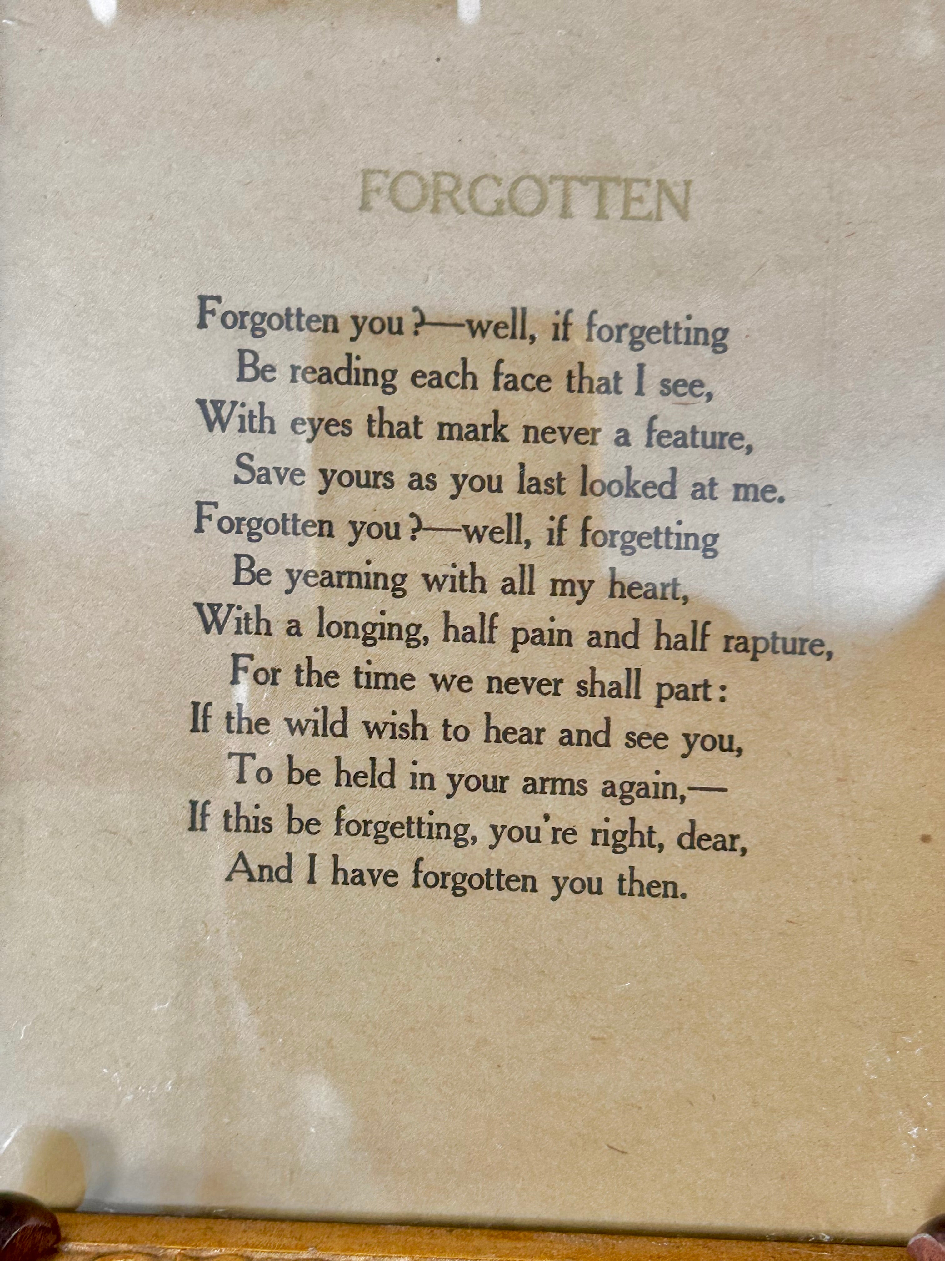 Vintage Framed Poem