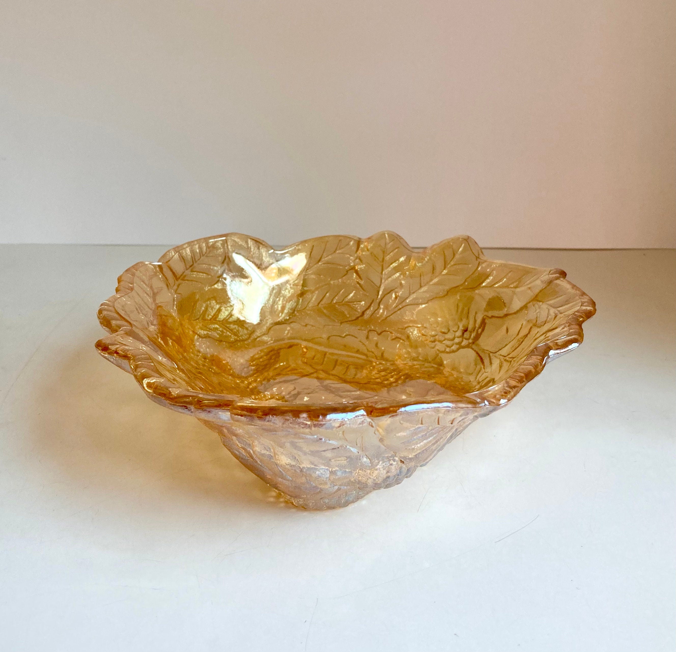 Vintage Marigold Carnival Glass Berry Dish - Indiana Glass Company