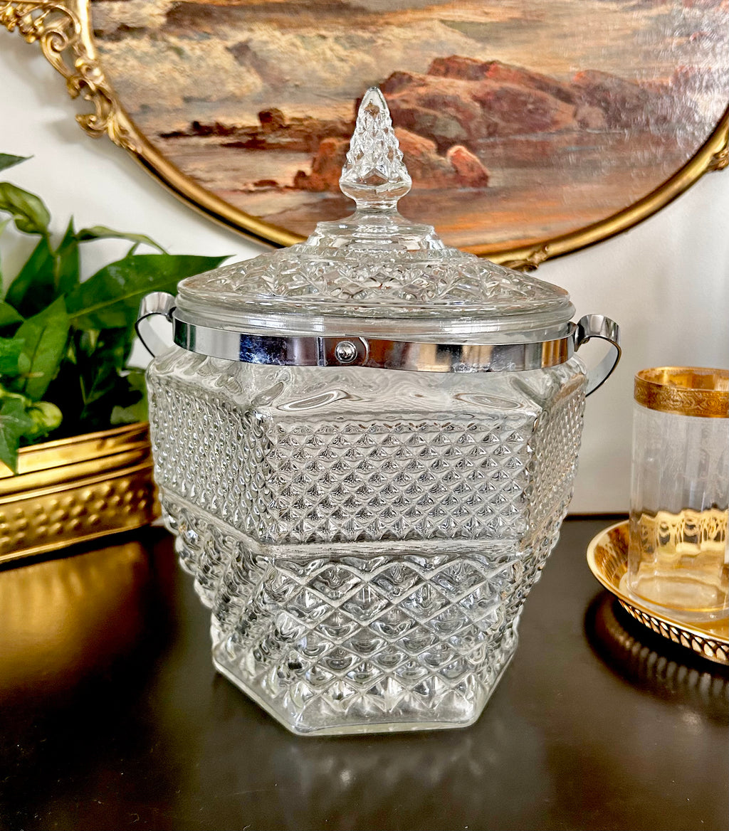 Vintage Glass Ice Bucket