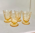 Vintage Bryce El Rancho Gold Textured Juice Glasses - Mid Century Set of 4