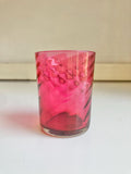 Antique Amberina Glass: Victorian Reverse Thumbprint Shot Glass or Teacup