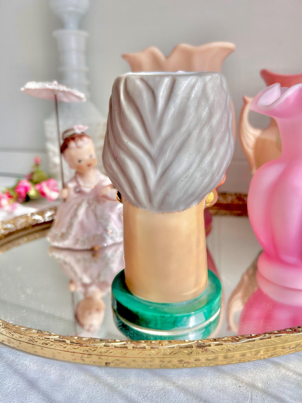 Vintage Ucagco Head Vase: Handpainted Ceramic Lady with Turban