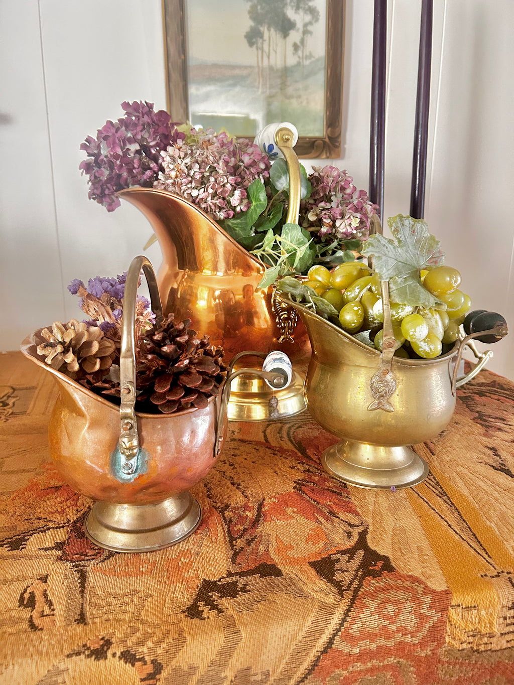 Vintage Copper and Brass Scuttles