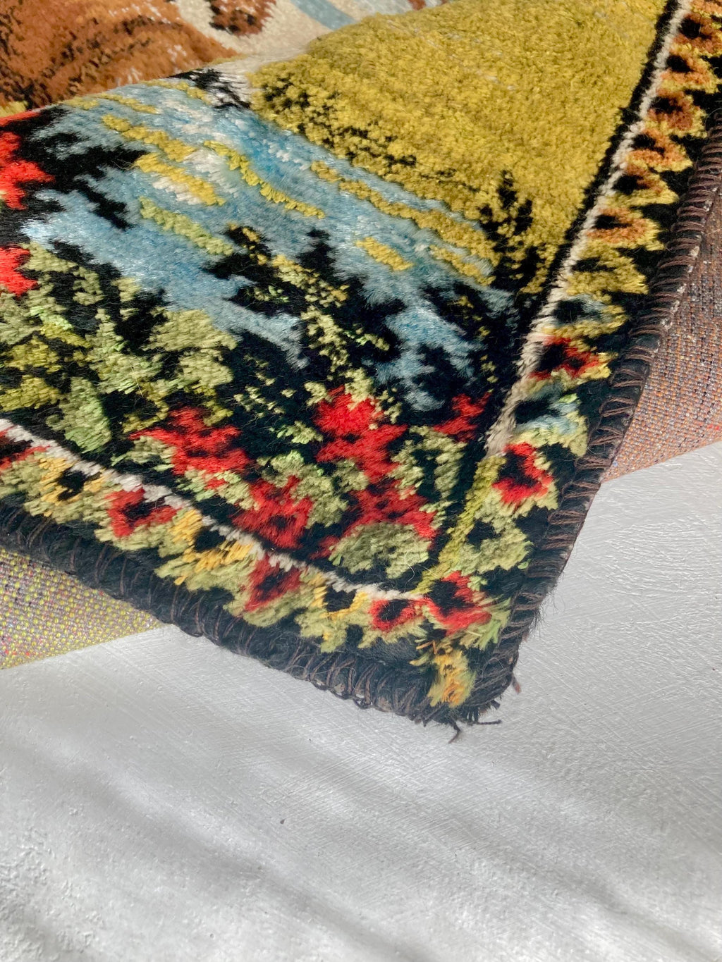Vintage Italian Horse Tapestry: Kitsch Western Wall Hanging