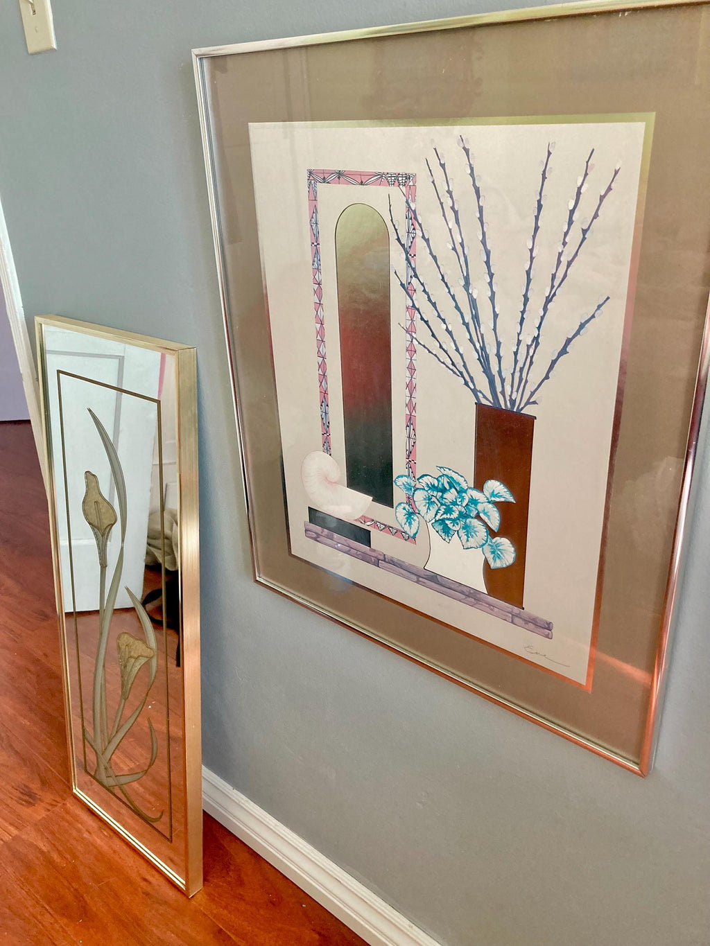 Vintage 1980s Framed Art: Deco Revival Still Life Print