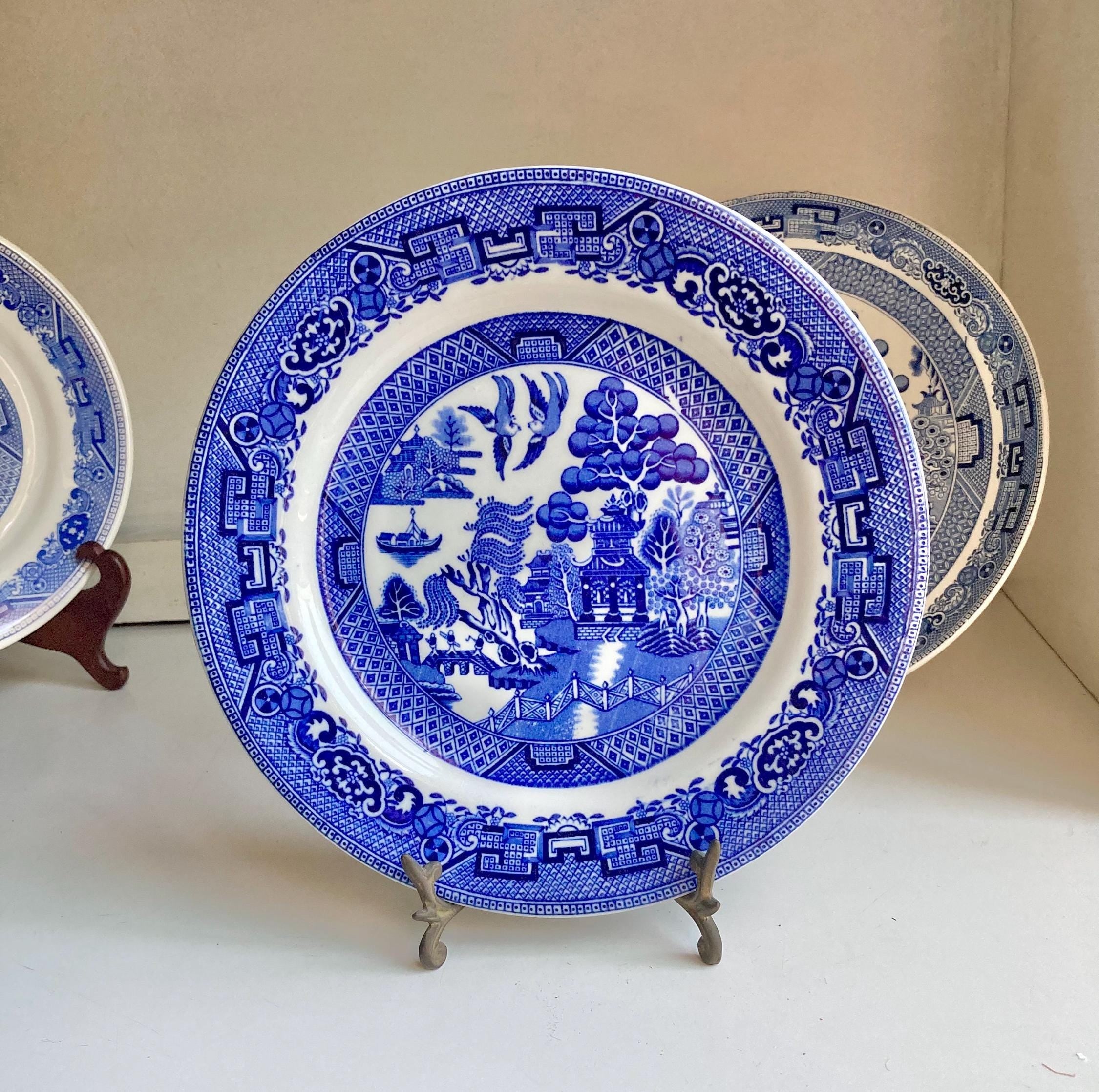 Vintage and Antique Classic Blue and White Fine China Large Plates: Choose from 5