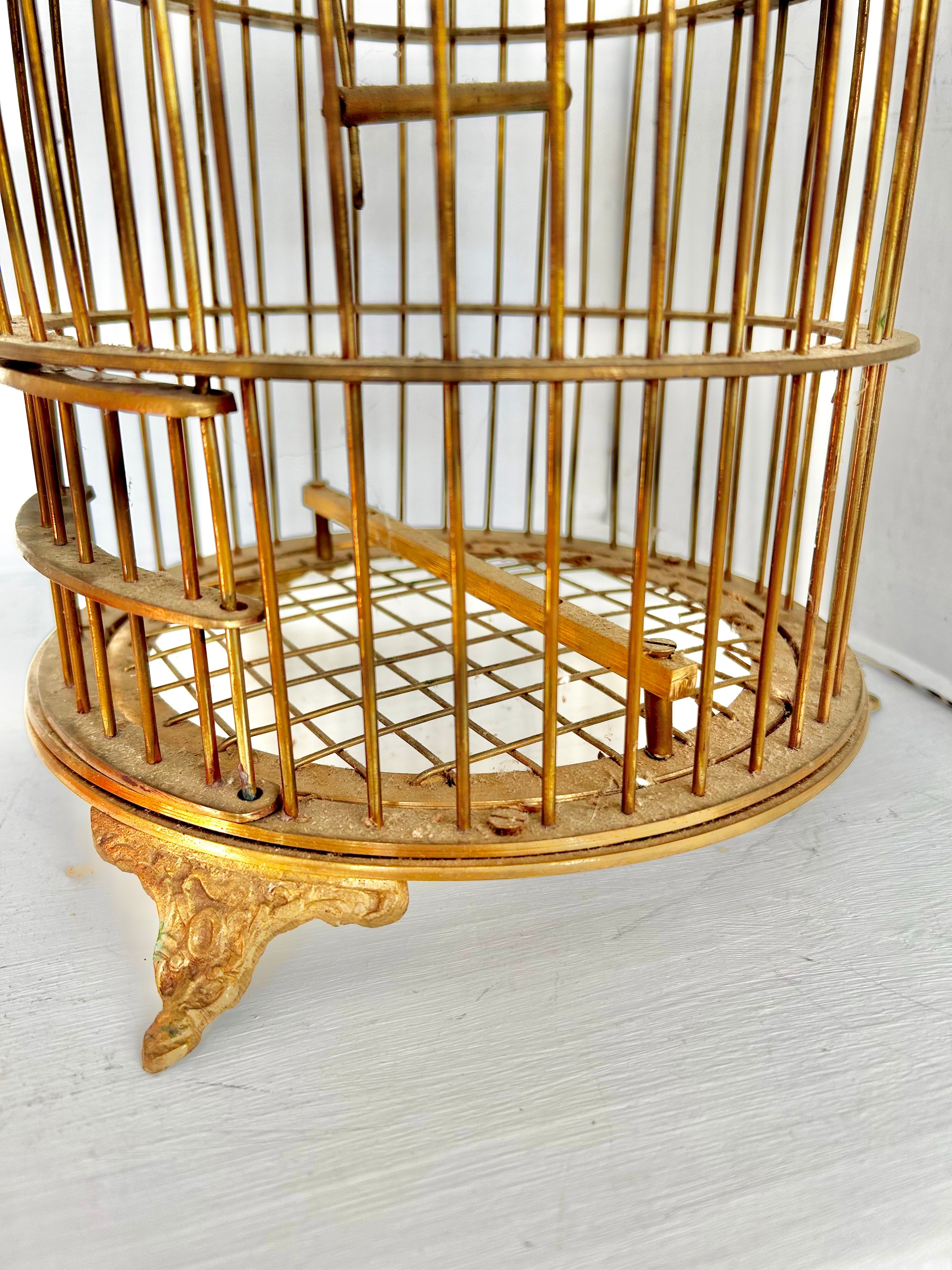 Vintage Solid Brass Bird Cage