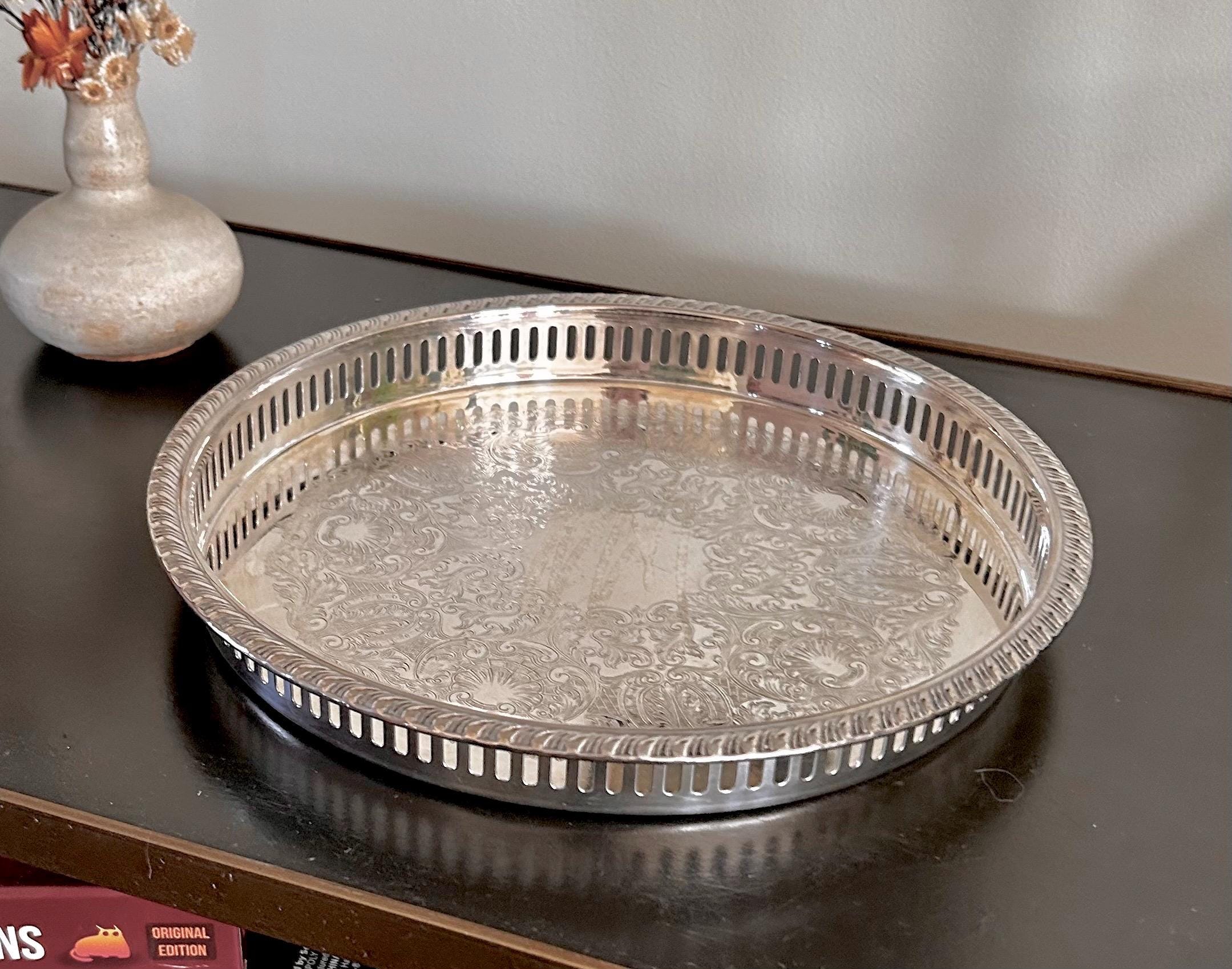 Little 10-inch Vintage Silverplate Gallery Tray by Leonard Co