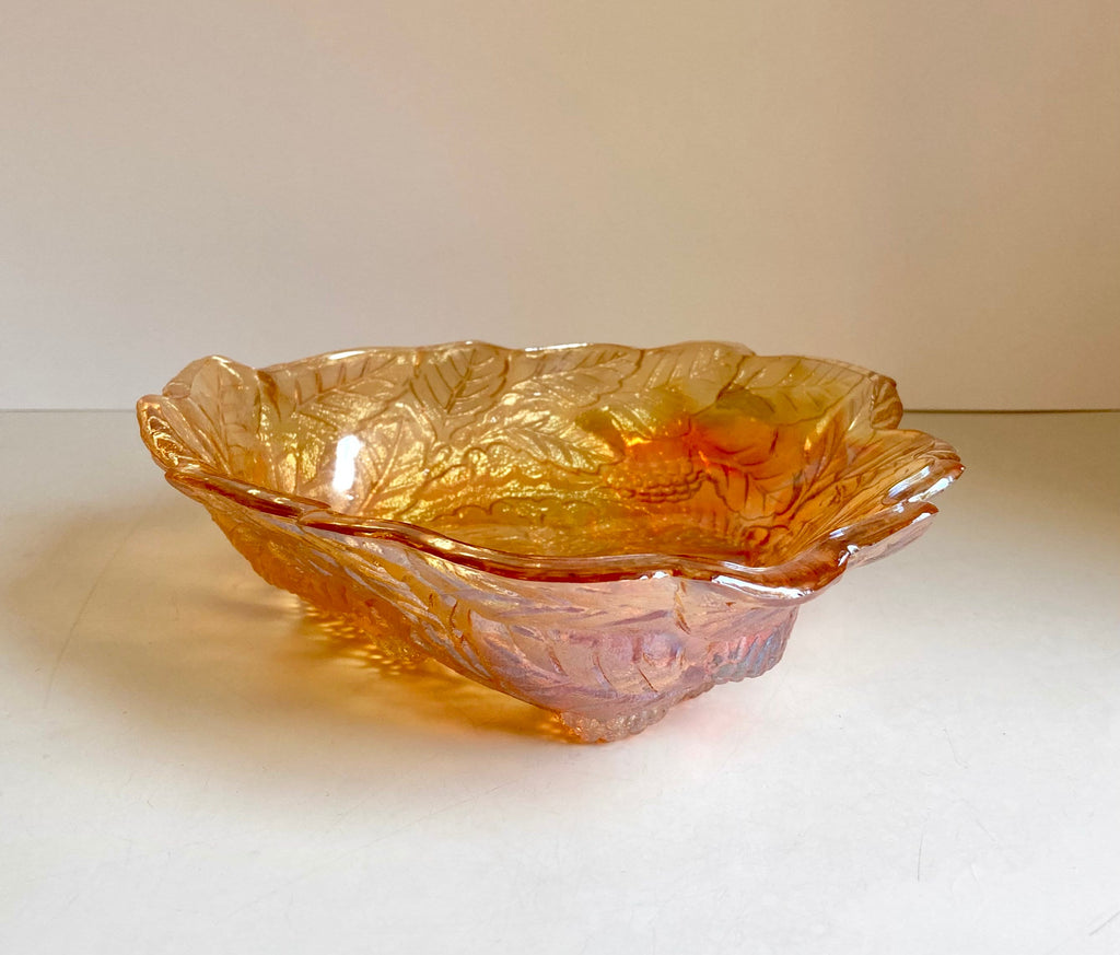 Vintage Marigold Carnival Glass Berry Dish - Indiana Glass Company