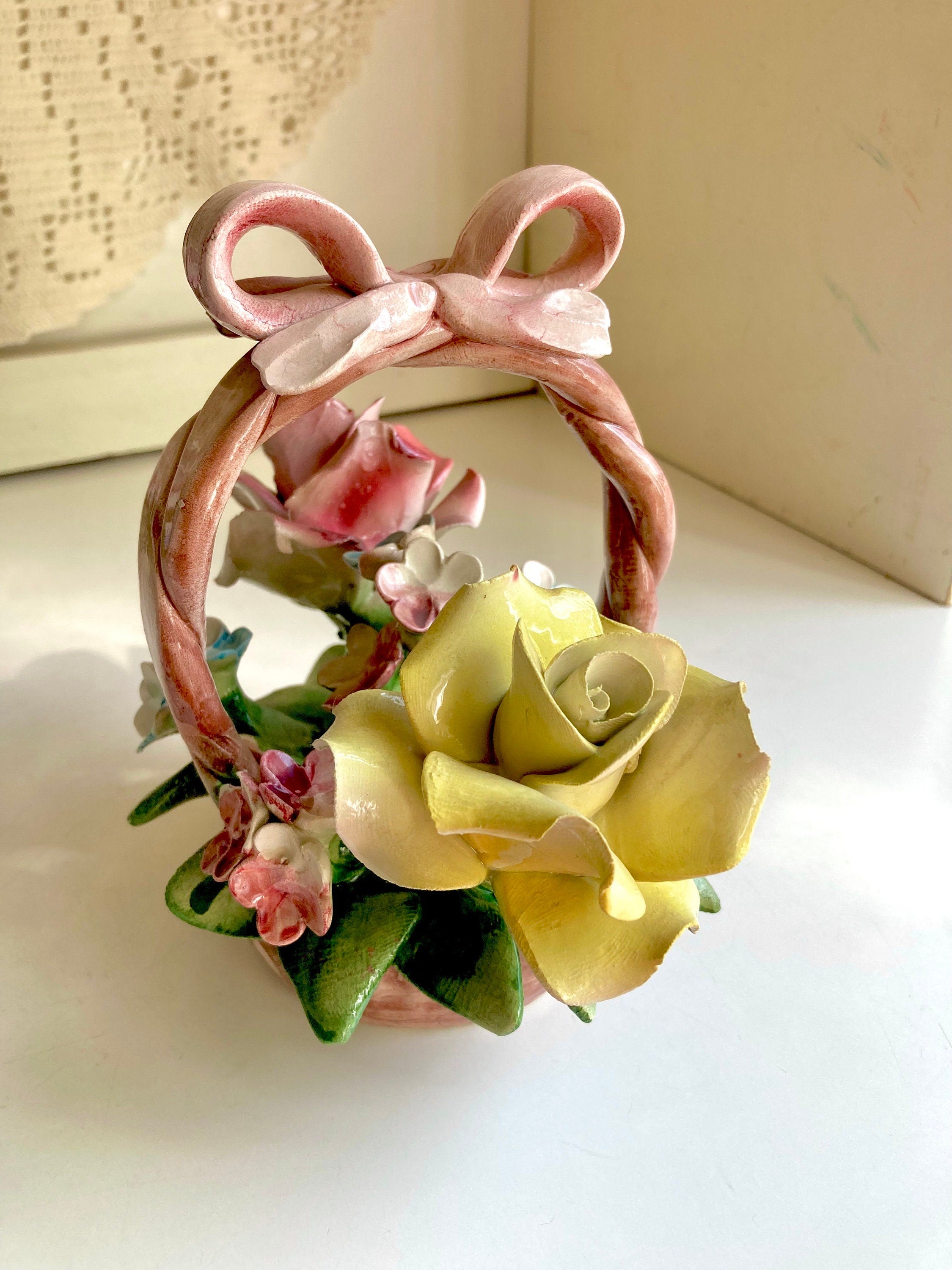 Vintage Italian Nuova Capodimonte Porcelain Hand-made Rose Bouquets: CHOOSE from Four