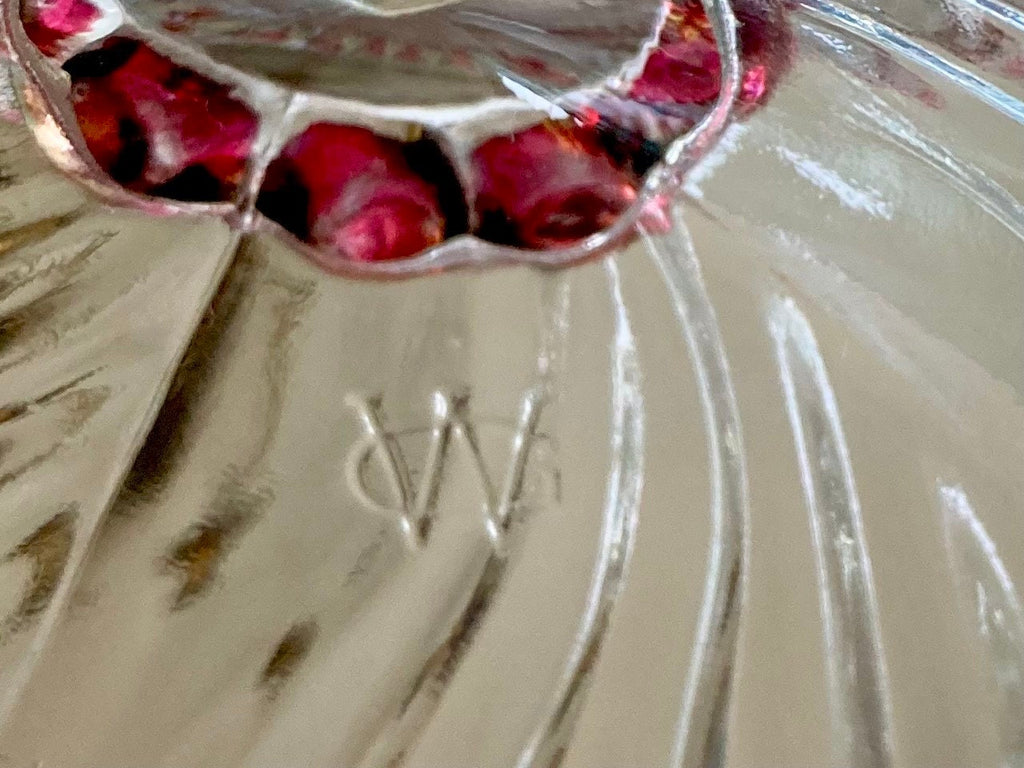 Vintage Westmoreland Ruby Flashed Swirl Candy Dish with Lid